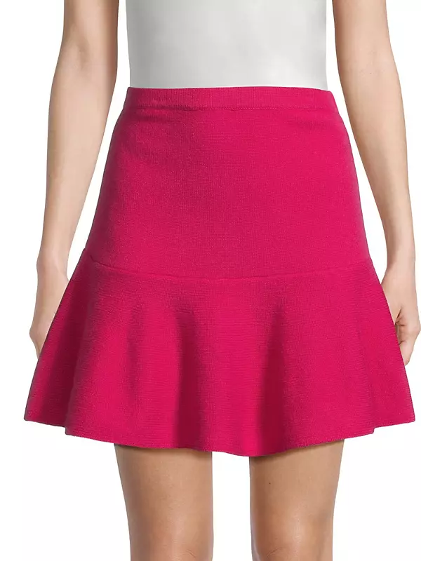 Wool Flare Miniskirt