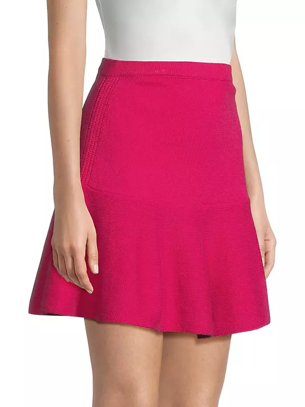 Wool Flare Miniskirt