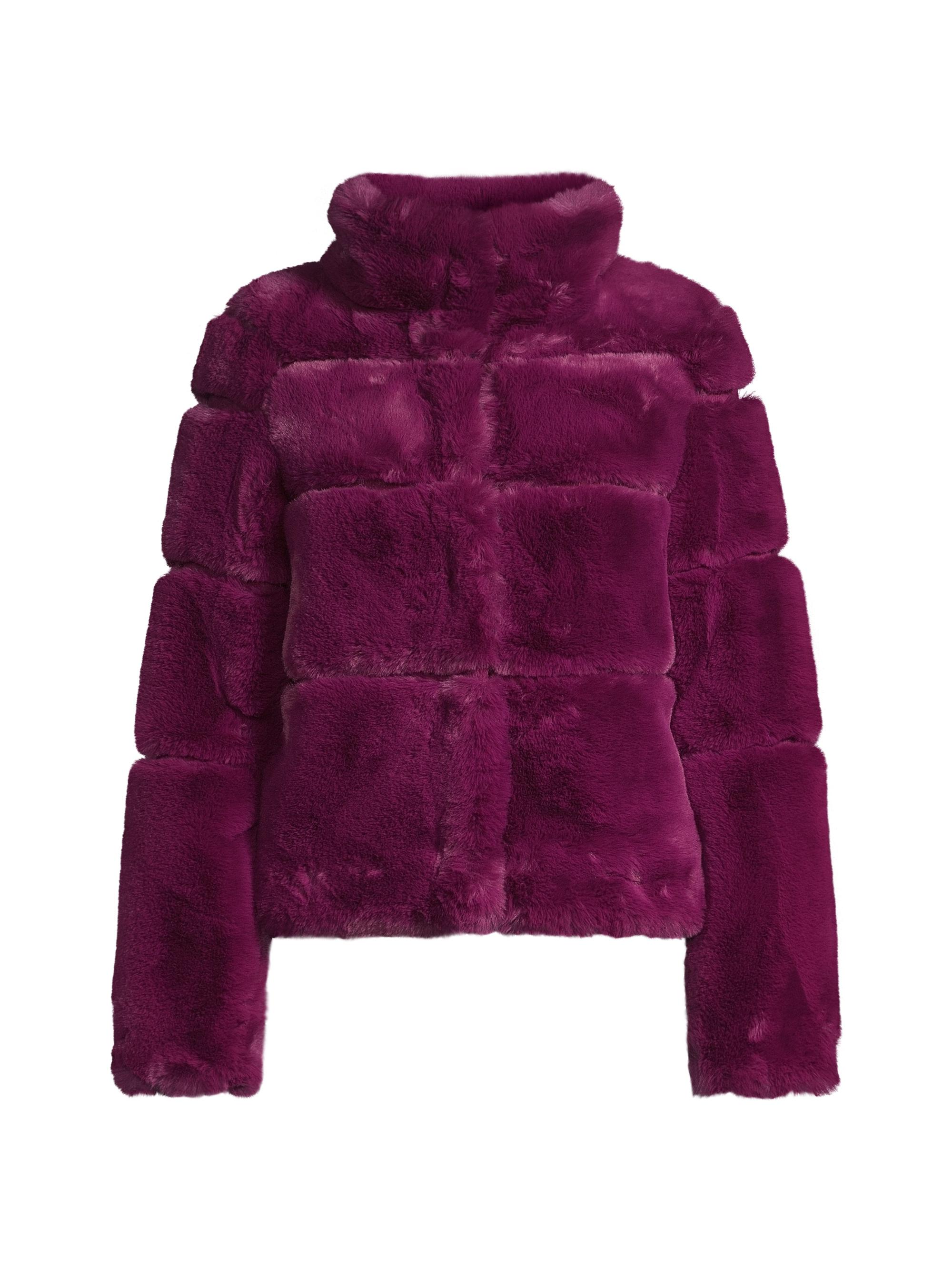 Milly Women's Riviera Faux Fur Coat - Plum Purple