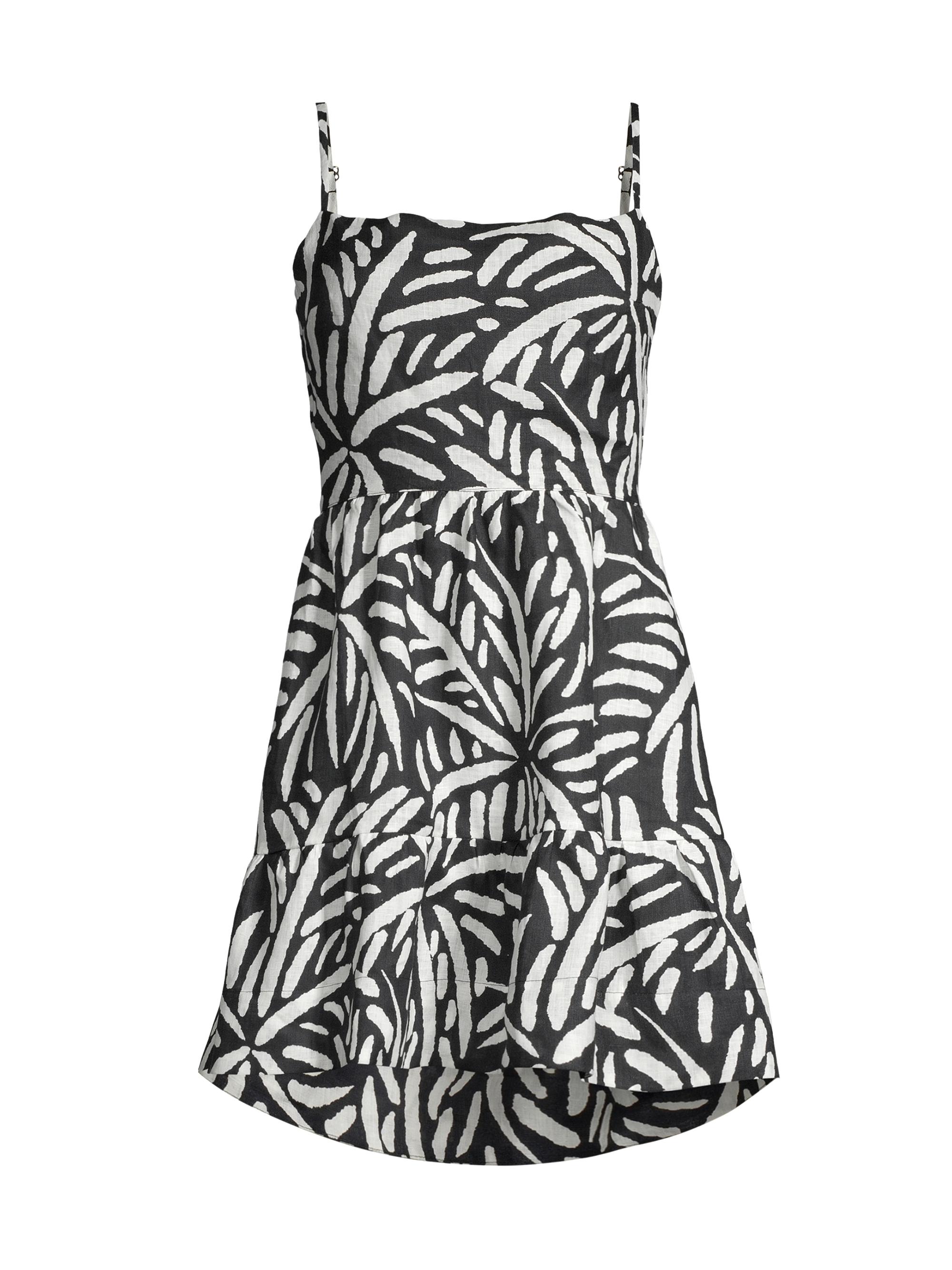 Cala de la Cruz Women's Sonne Clementine Linen Minidress - Black White