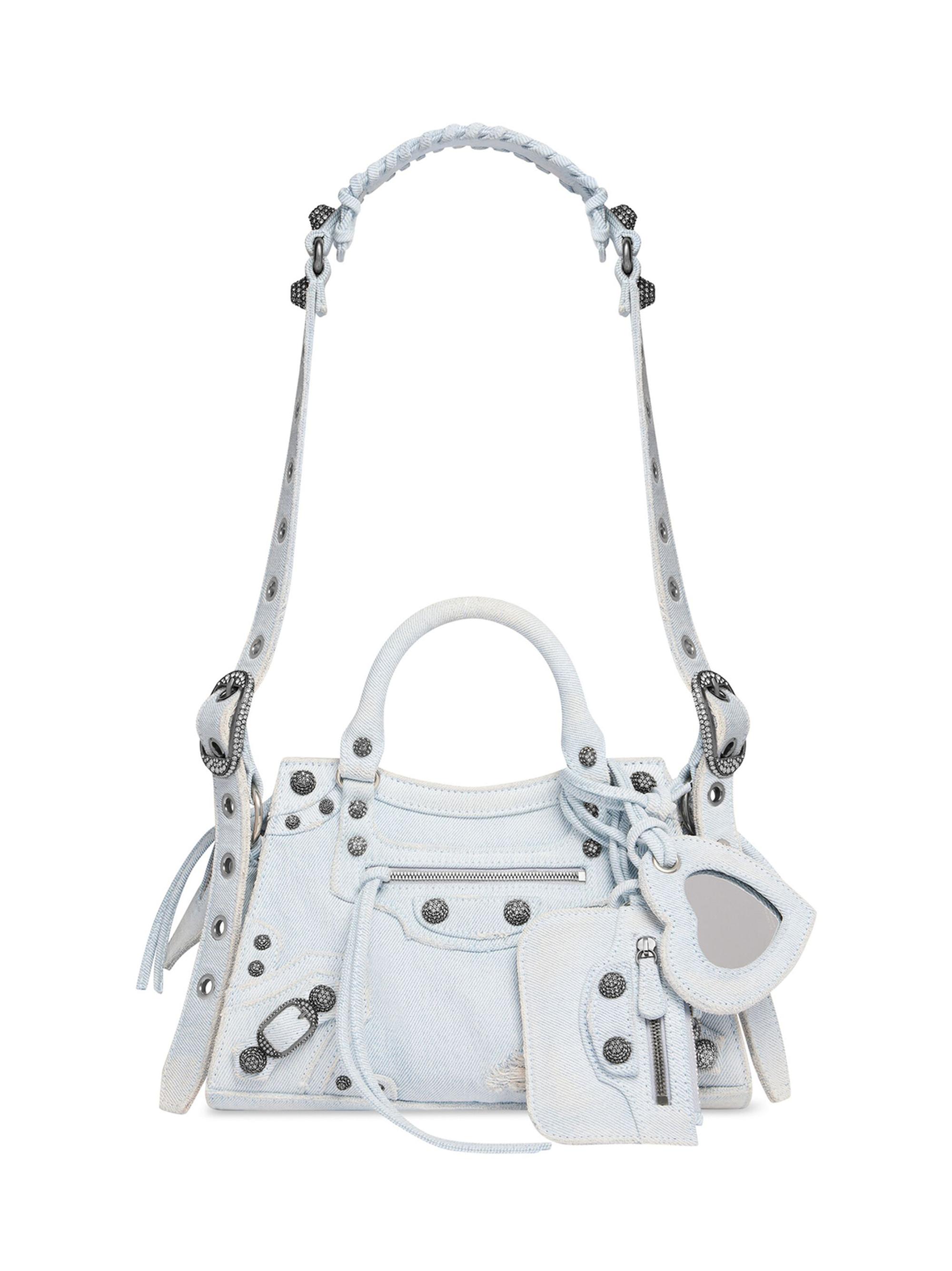 Balenciaga Neo Cagole XS Top Handle Handbag Denim With