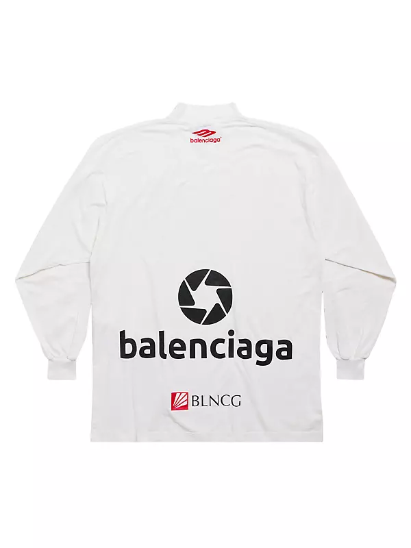 Shop Balenciaga Top League Long Sleeve Oversized T-Shirt Shop Balenciaga Top League Long Sleeve Oversized T-Shirt
