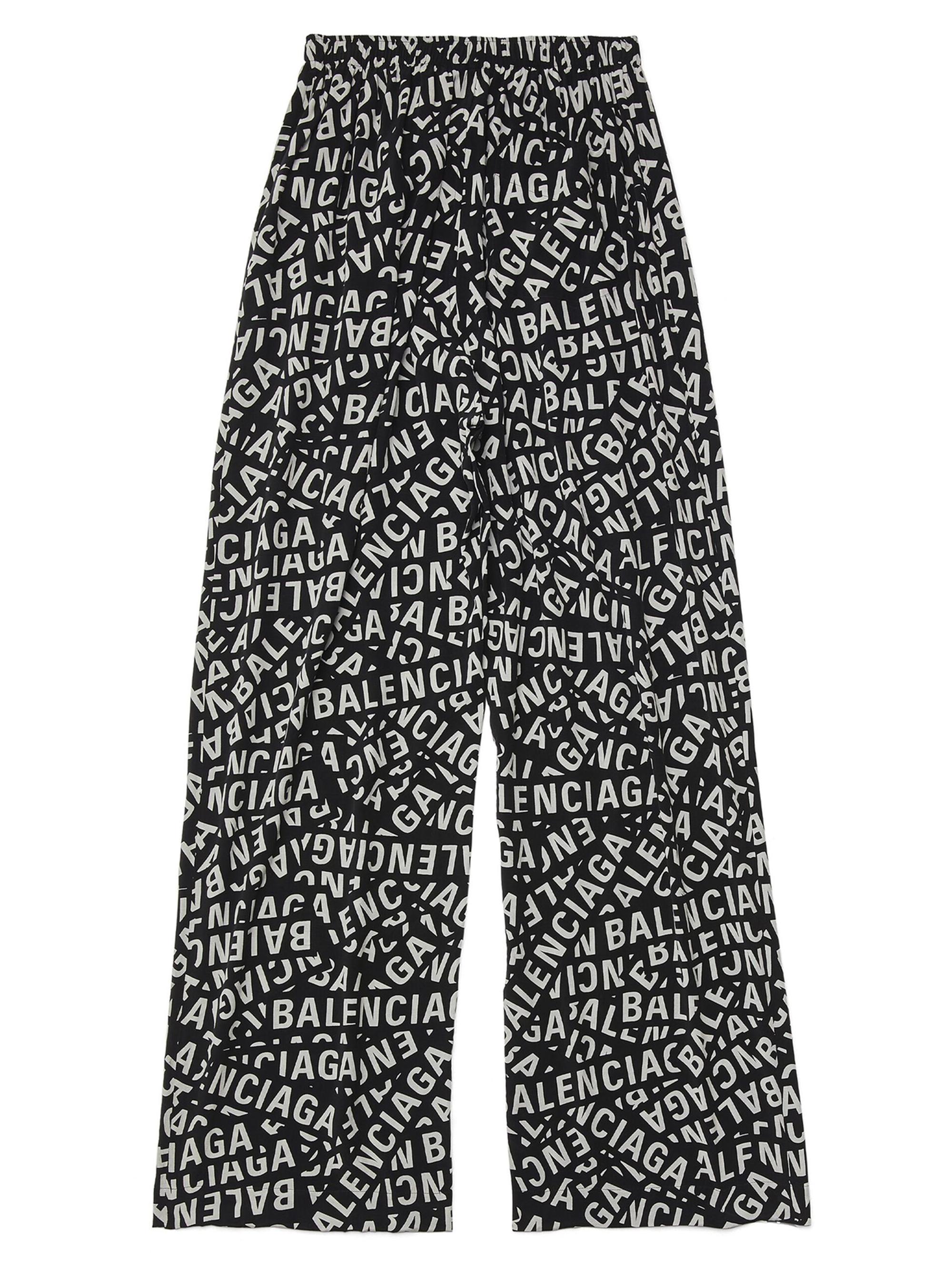 Balenciaga Men's Logo Strips Pyjama Pants - Black