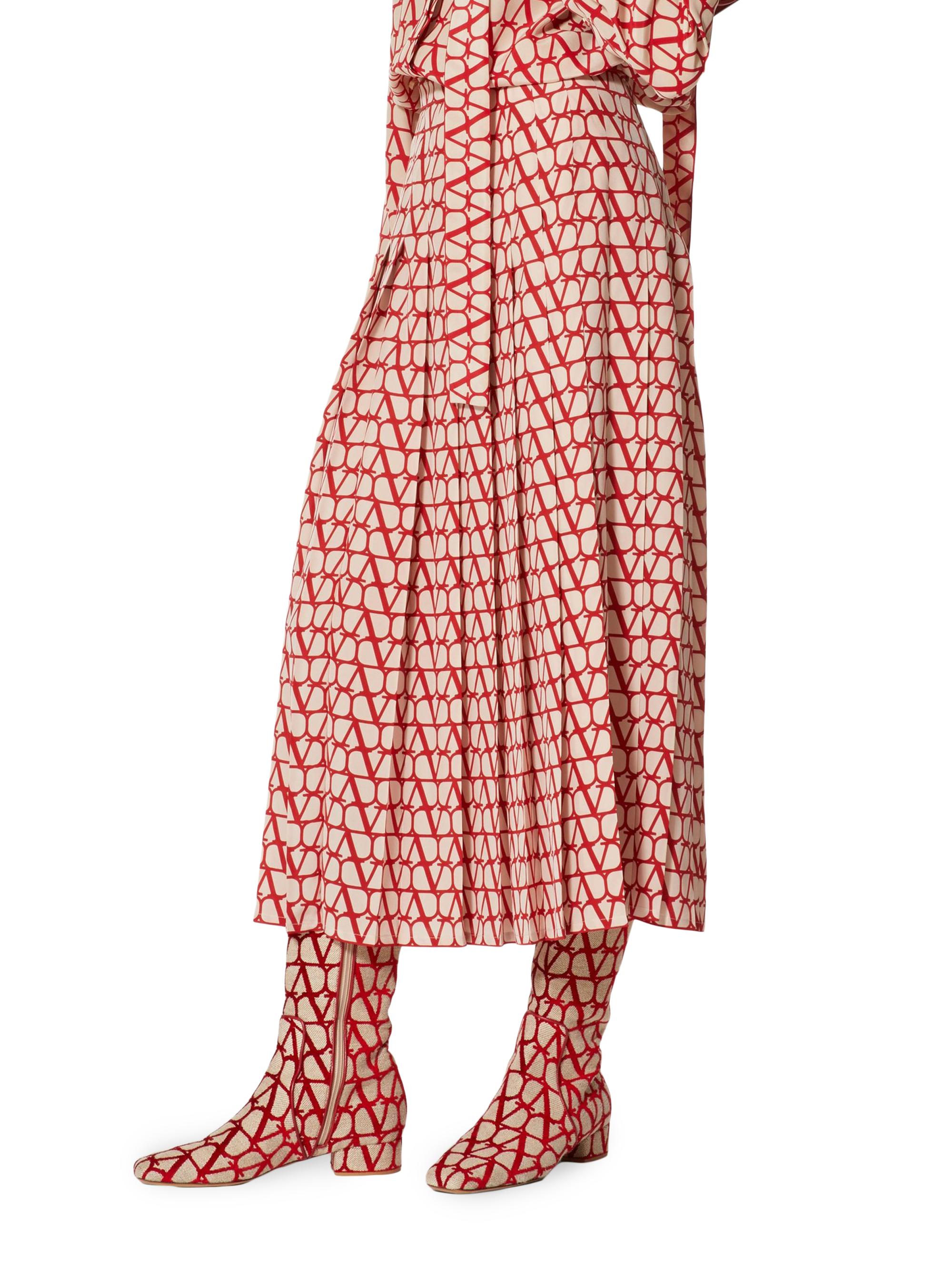 Valentino Garavani V-Logo Print Midi Skirt | Saks Fifth Avenue
