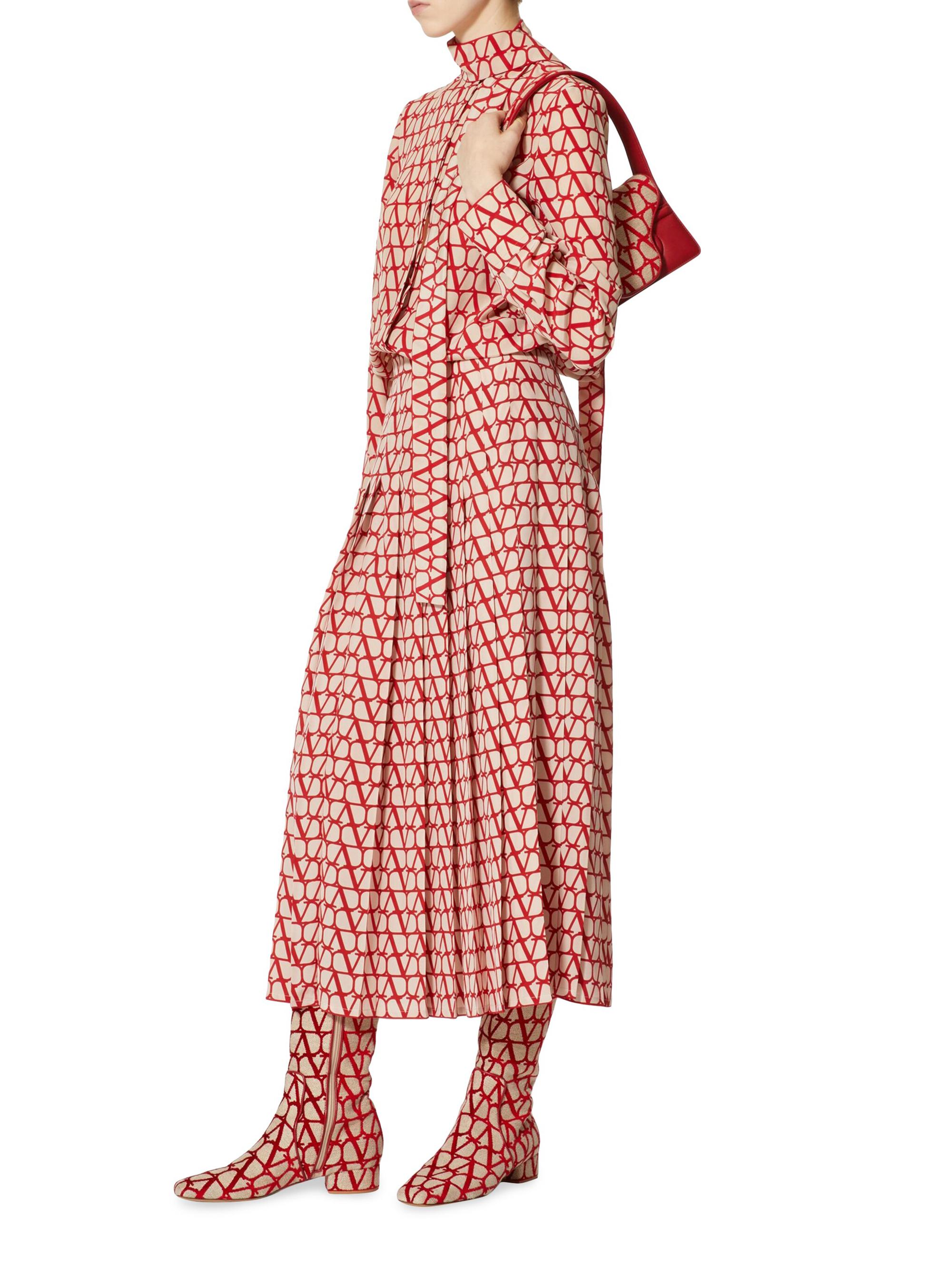 Valentino Garavani V-Logo Print Midi Skirt | Saks Fifth Avenue