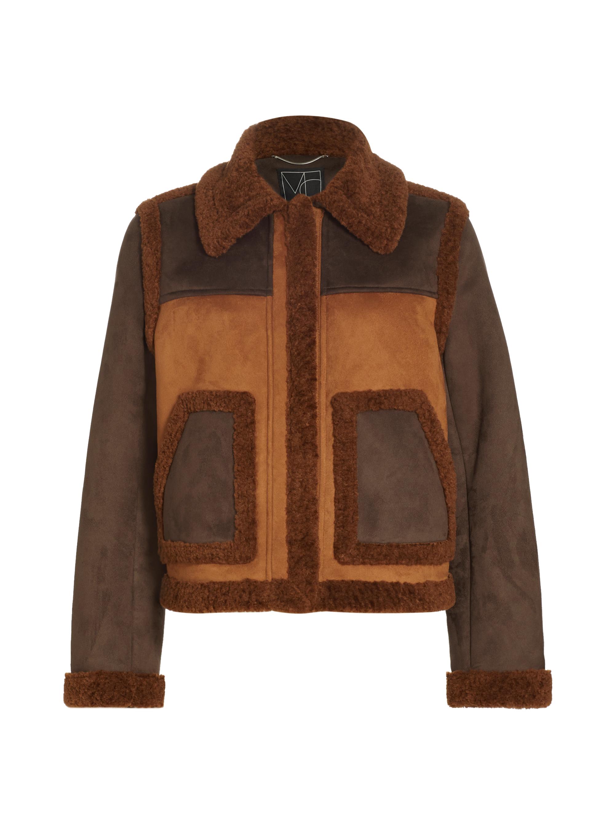 Mercer Collective Women's Atlas Faux Shearling Jacket - Cognac Dark Brown