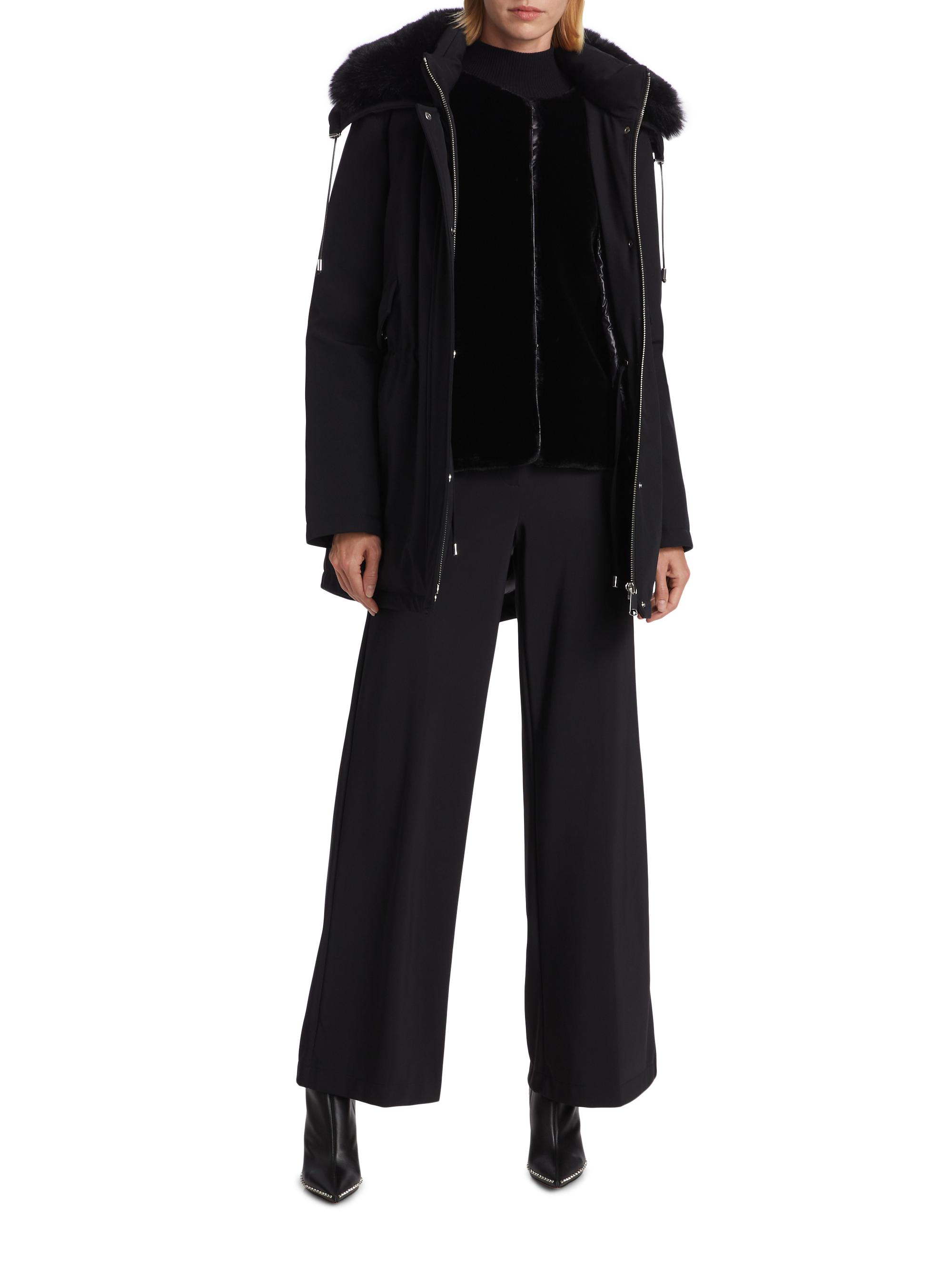 Mercer Collective Women's Ani 2-In-1 Hooded Down Parka - Black Fur