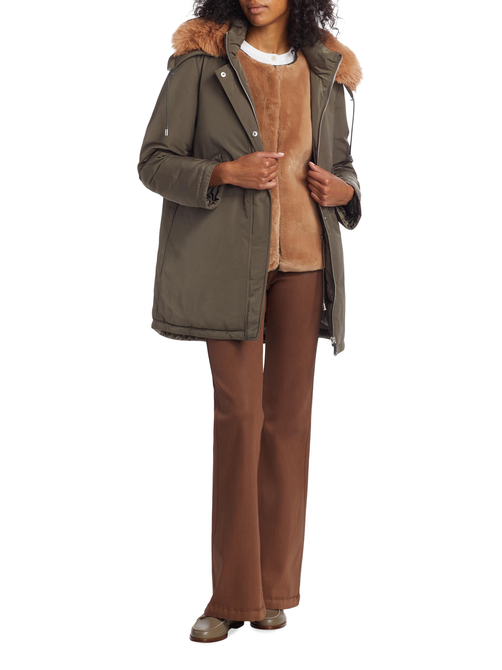 Mercer Collective Women's Ani 2-In-1 Hooded Down Parka - Olive Green Brown Fur | Thumbnail 9