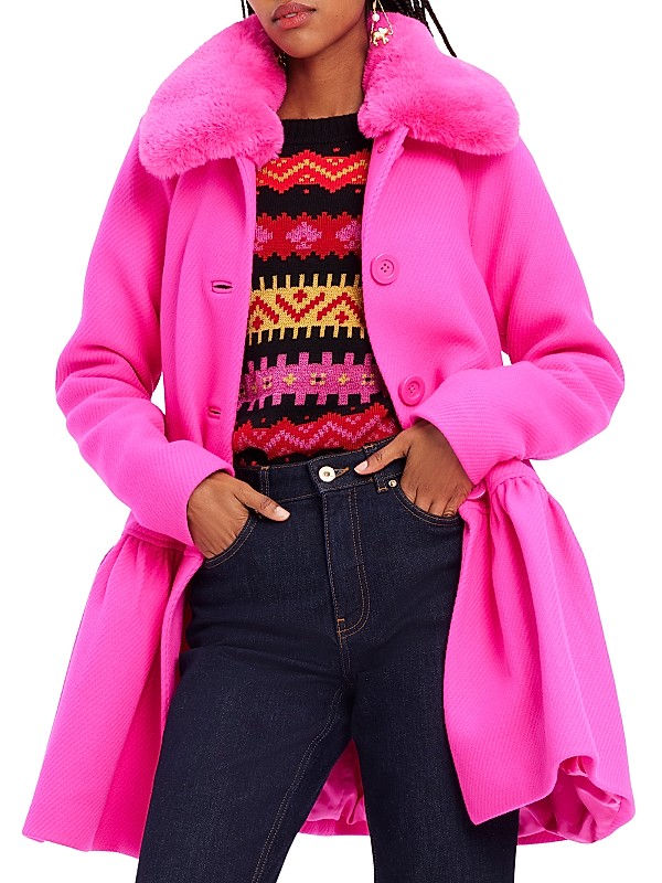 Shop kate spade new york Mainline Wool-Blend & Faux Fur Shop kate spade new york Mainline Wool-Blend & Faux Fur