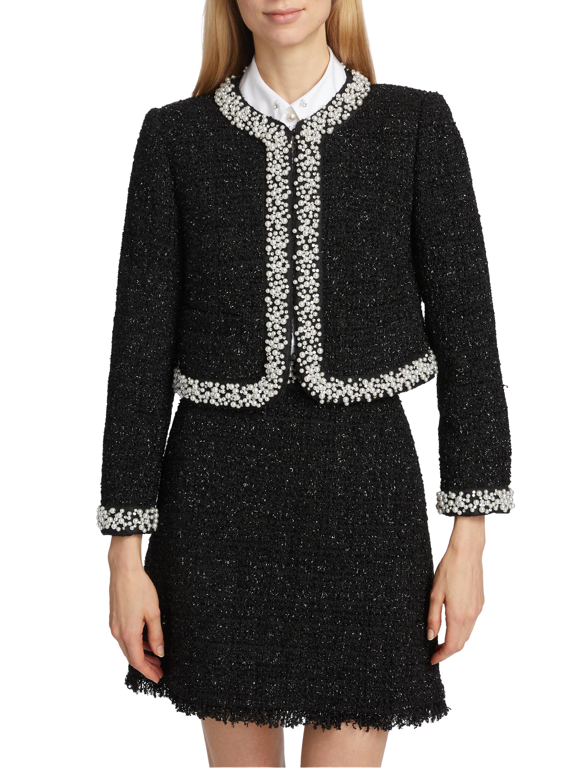kate spade new york Mainline Embellished Tweed Crop Jacket