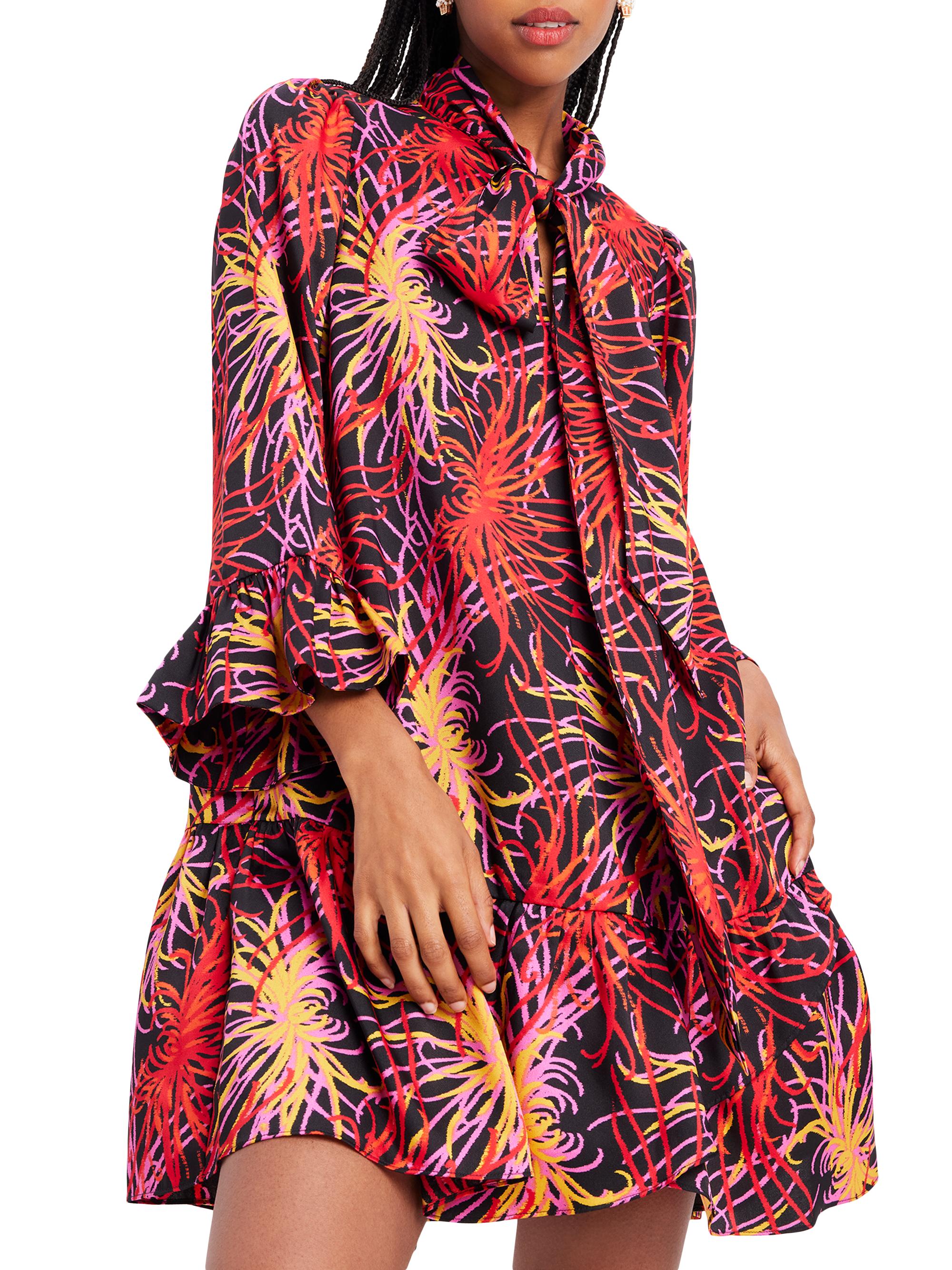 drapey mini dress LAPOINTE Mesh Draped Mini Dress