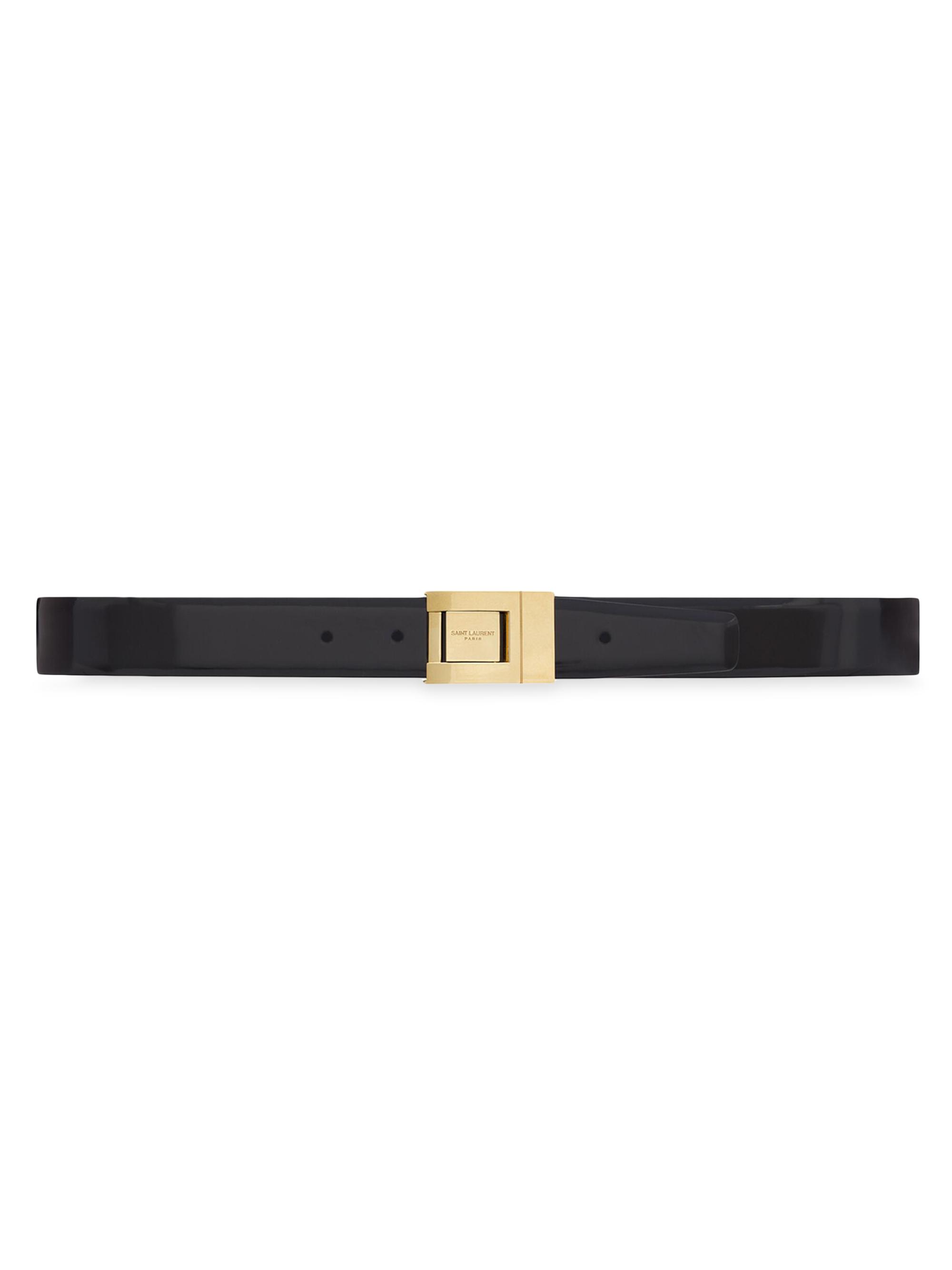 Saint Laurent Women's LA 76 Belt in Smooth Leather - Black
