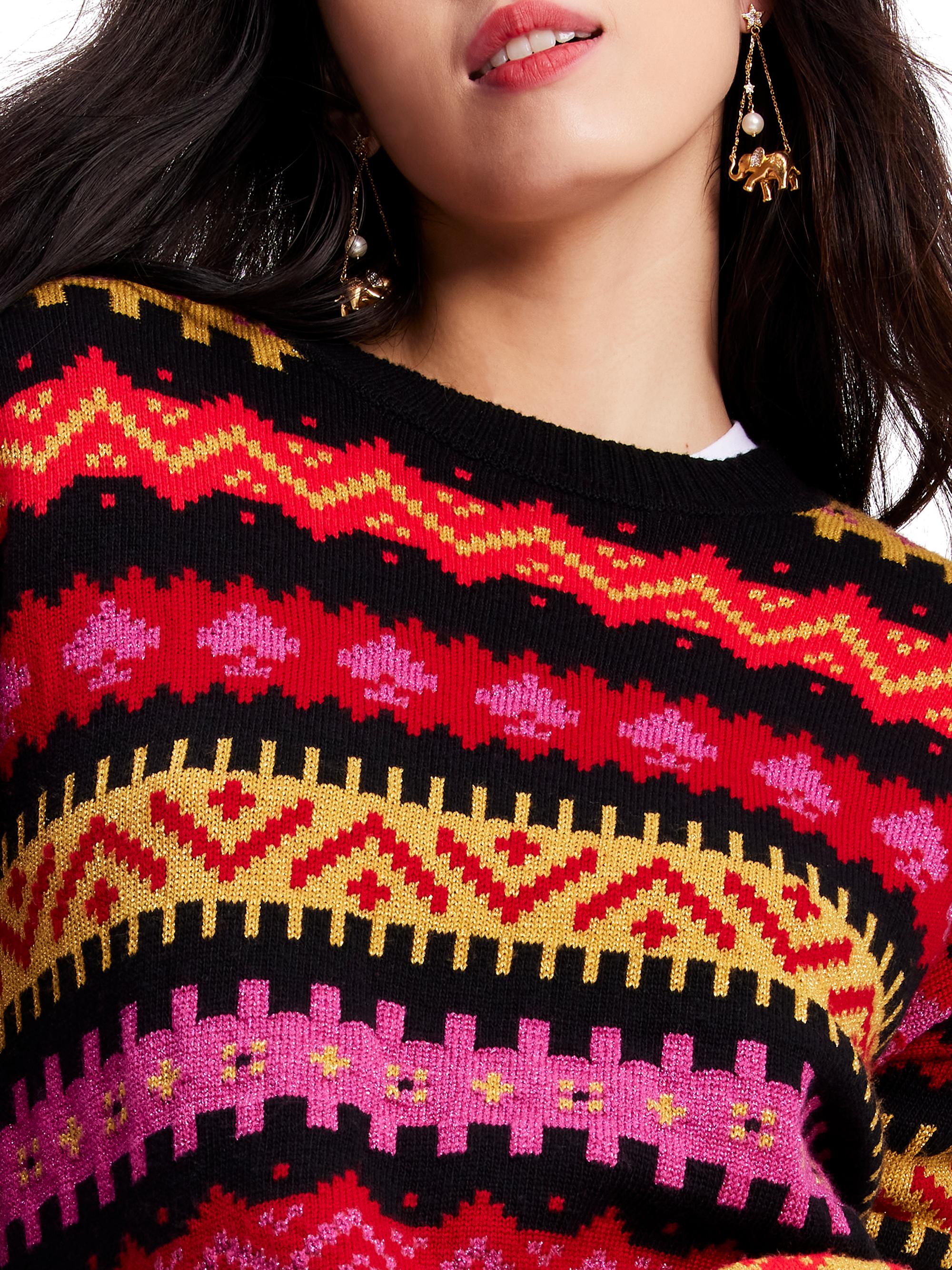 kate spade new york Mainline Carnival Fair Isle Wool-Blend Sweater