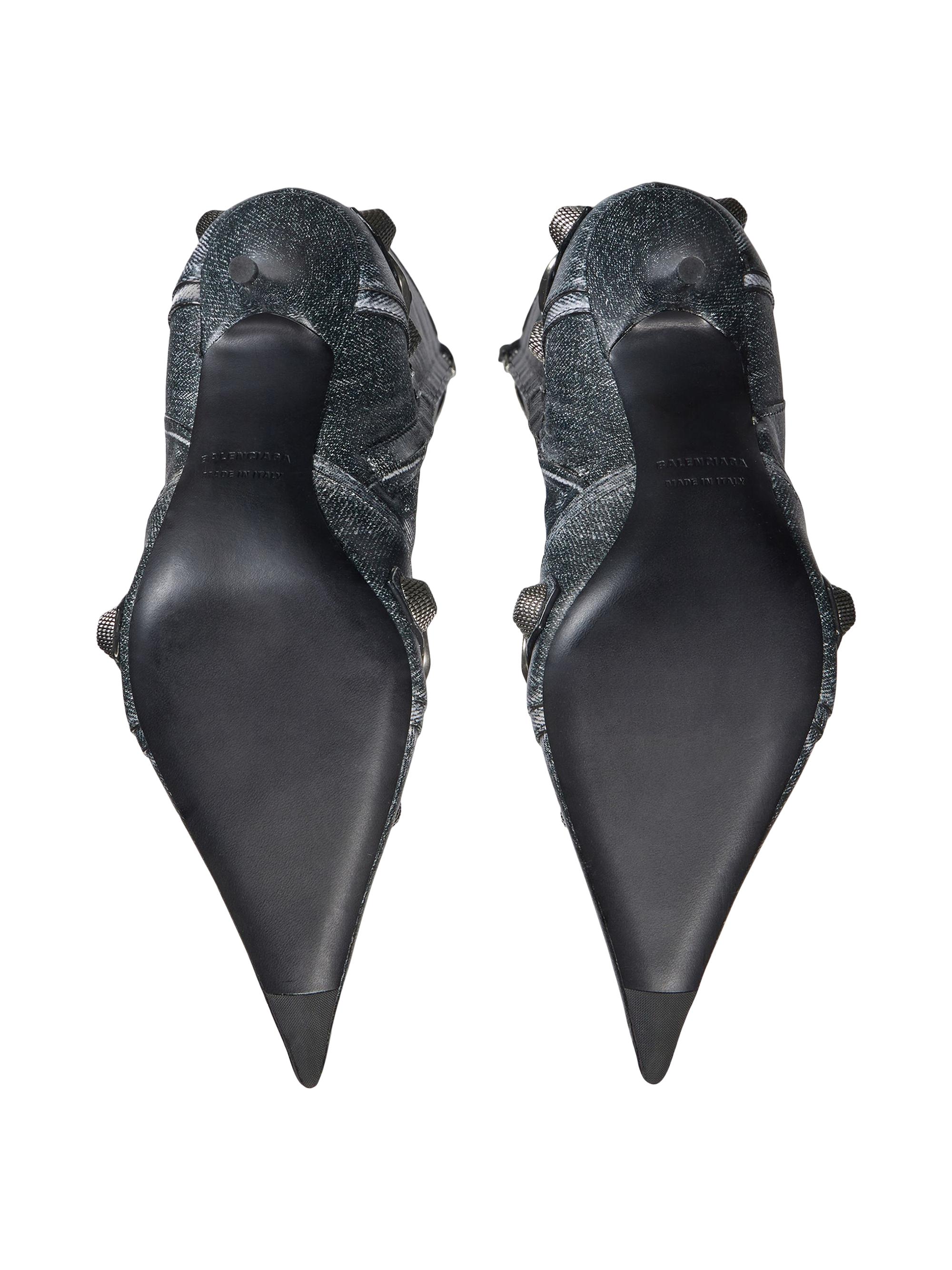 Balenciaga Cagole 90MM Boots Denim Print | Saks Fifth Avenue