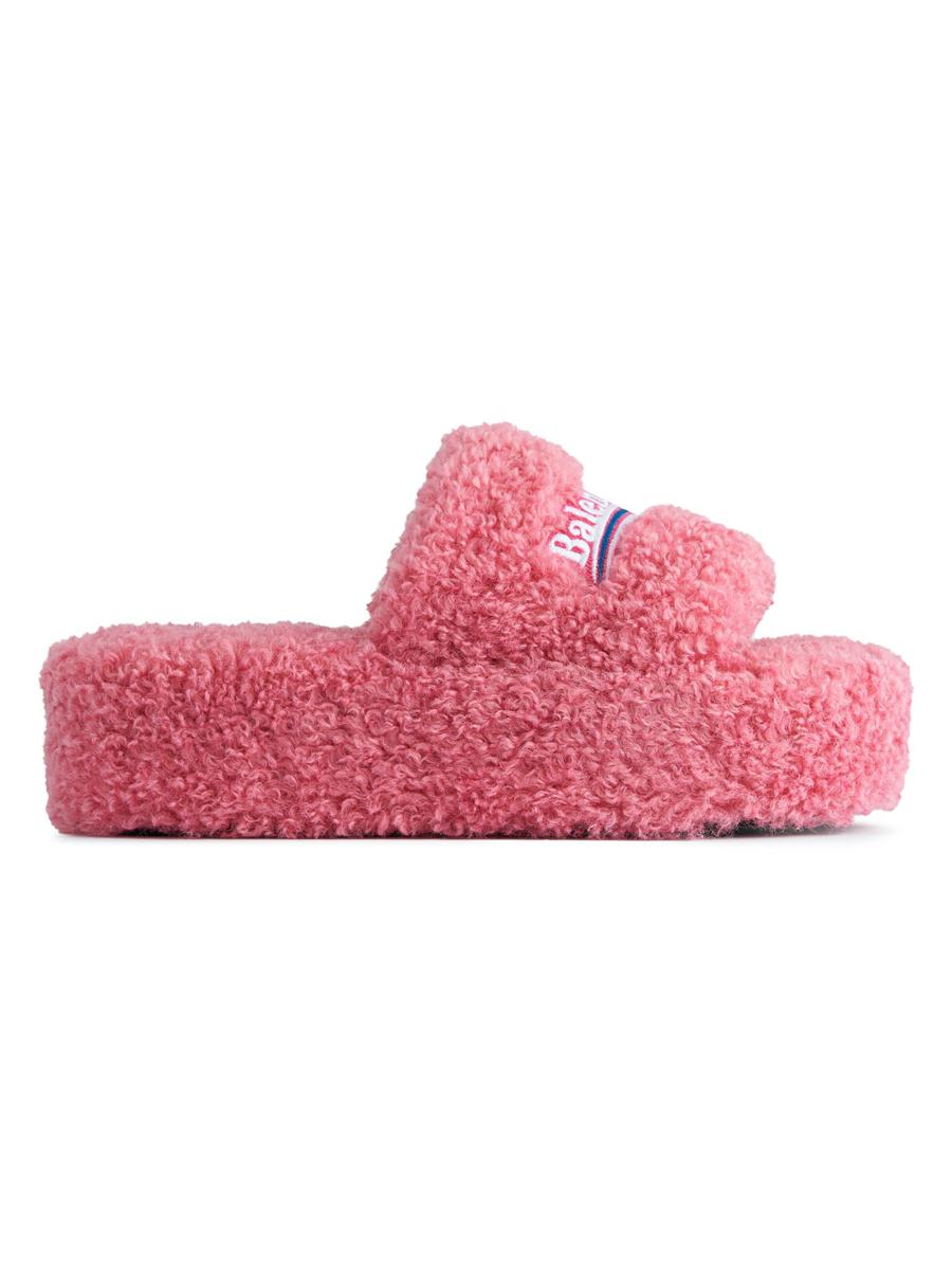 Balenciaga Furry Platform Sandals | Saks Fifth Avenue