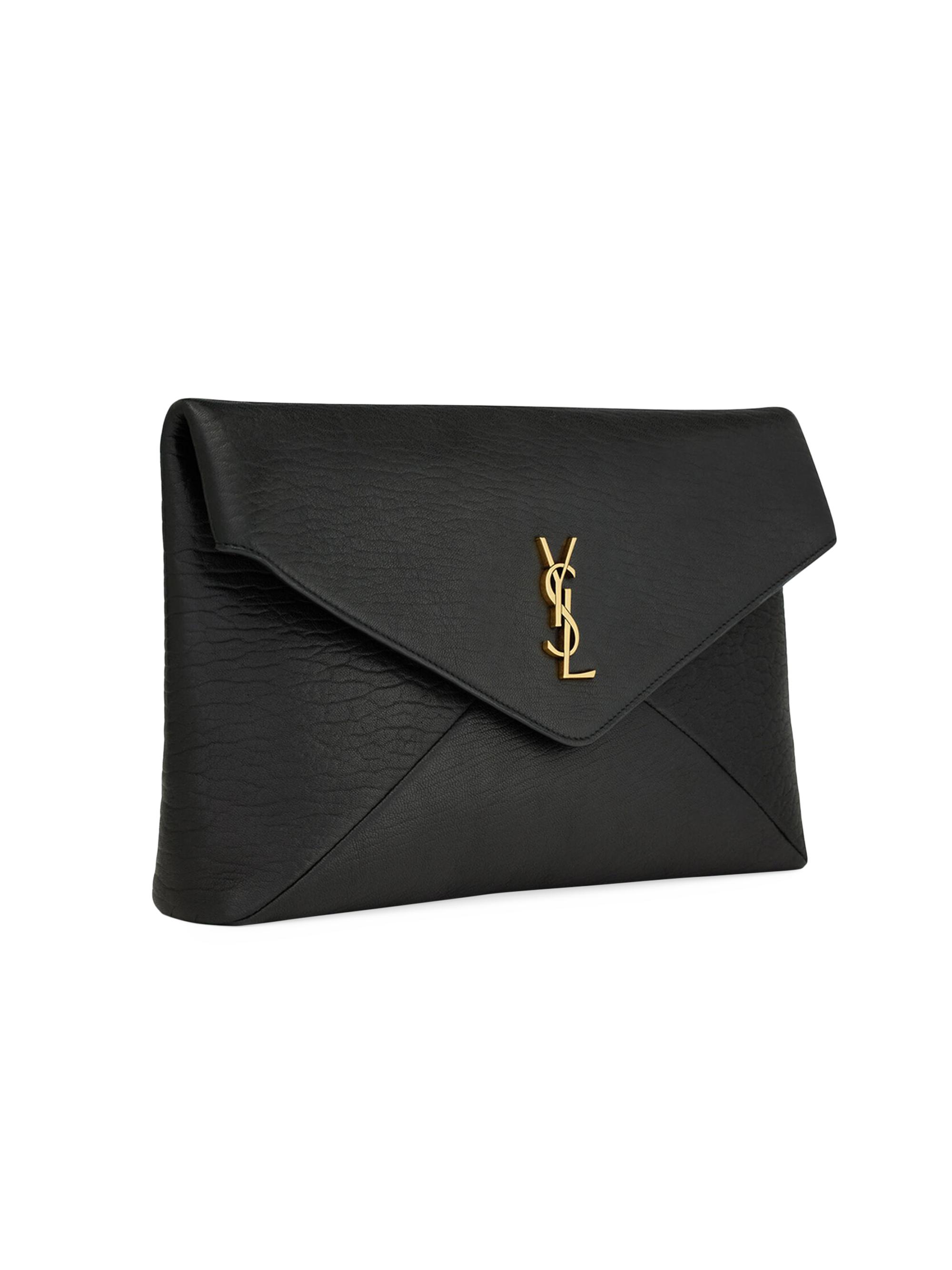 Saint Laurent Cassandre Large Envelope Pouch in Lambskin | Saks