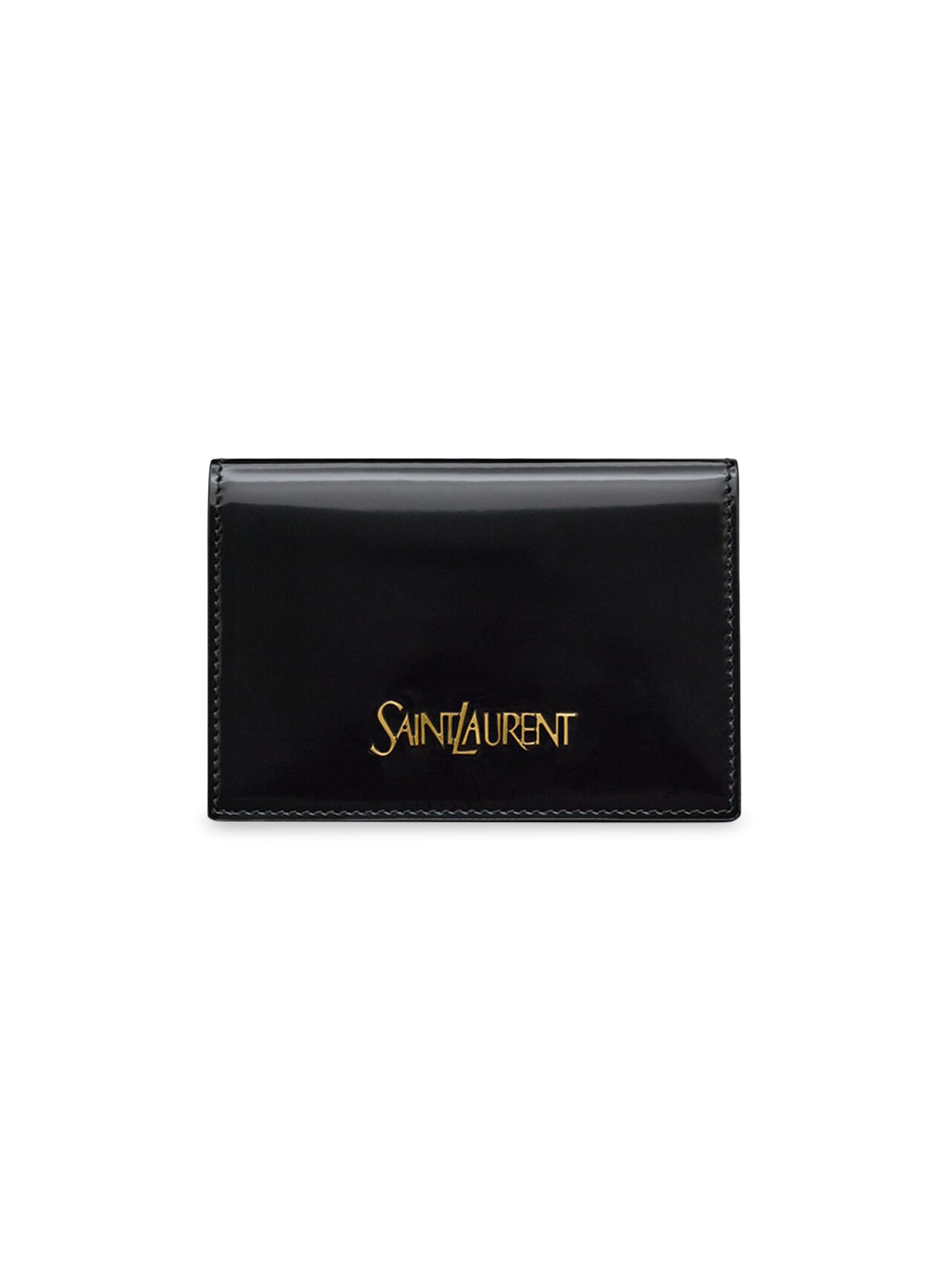 Saint Laurent Women's Cassandre Matelassé Carré Zipped Card Case In Lambskin - Black