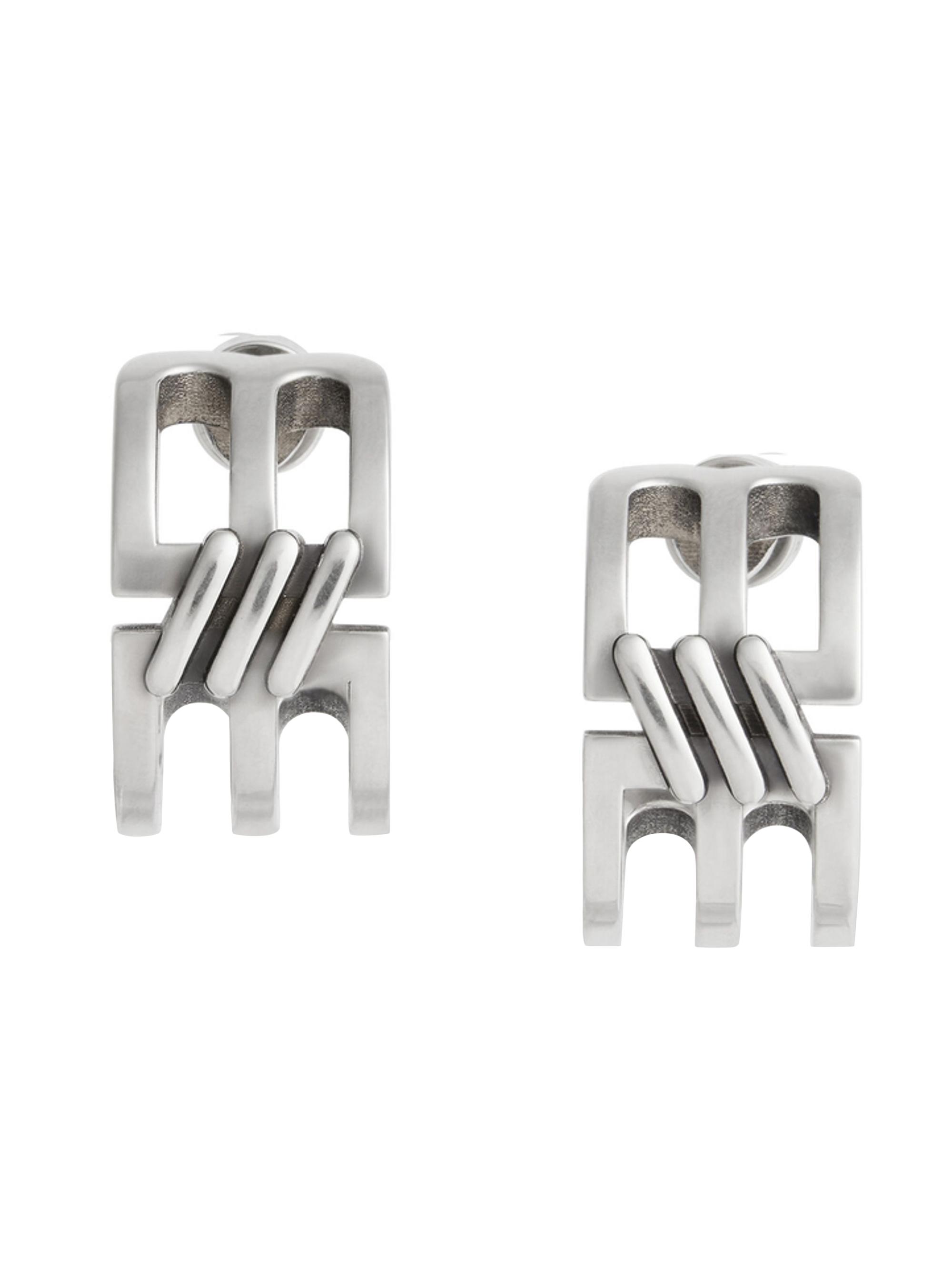 Balenciaga Women's BB Icon Hoop Earrings - Antique Silver