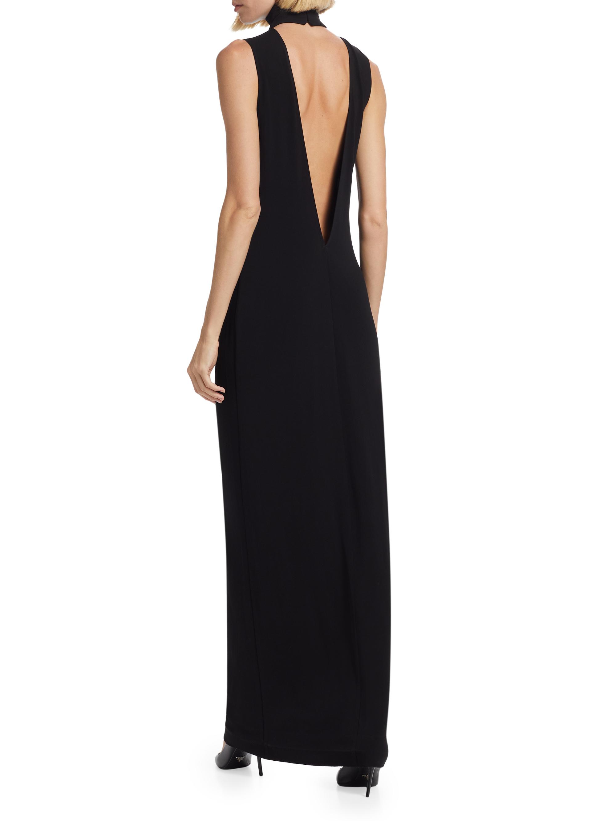 turtleneck backless dress BACKLESS TURTLENECK DRESS Black / S