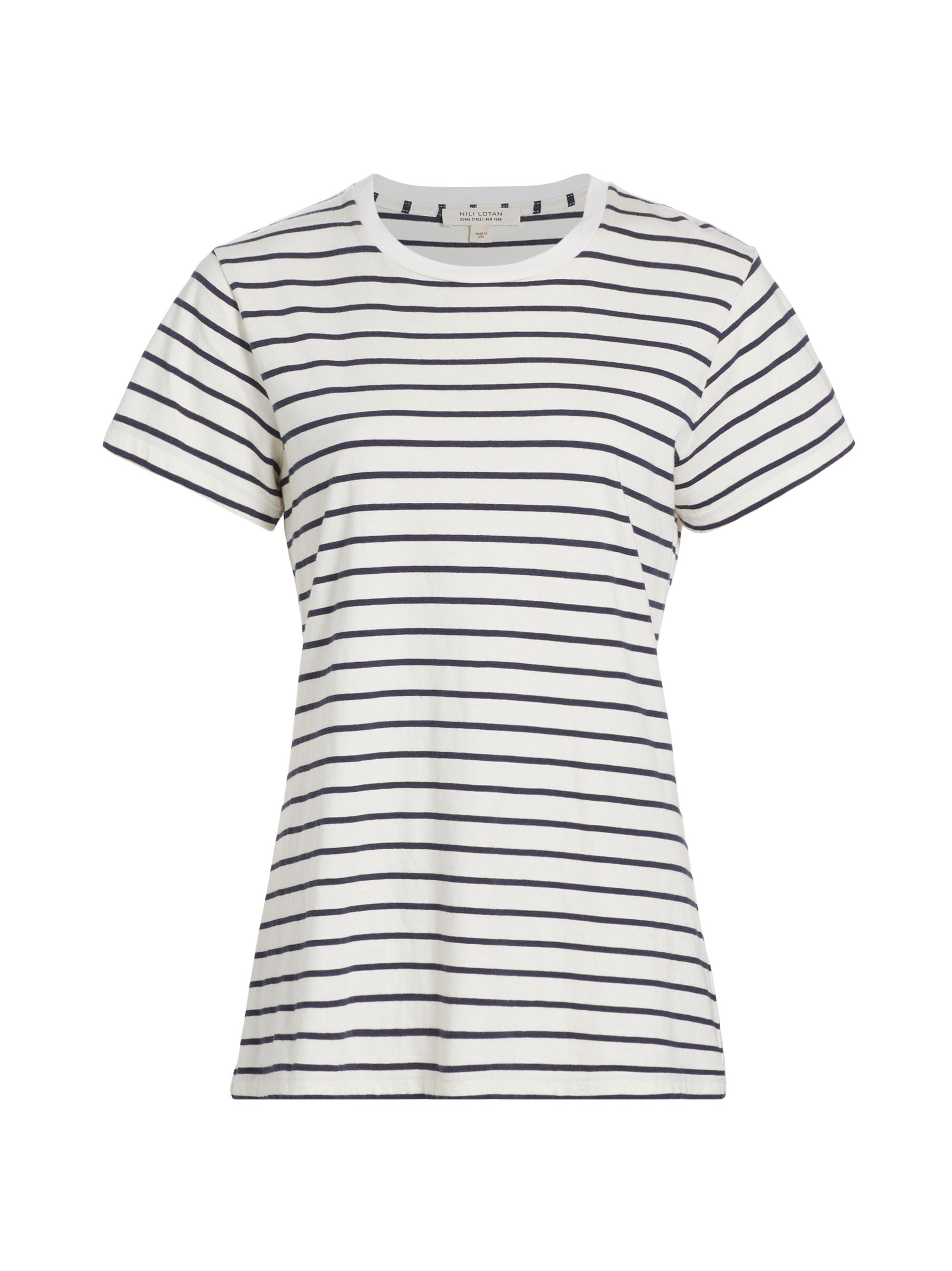 Nili Lotan Women's Mariela Stripe T-Shirt - Navy  Stripe