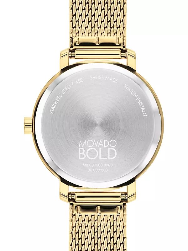 Bold Evolution 2.0 Yellow Goldtone Stainless Steel Mesh Bracelet Watch/34MM