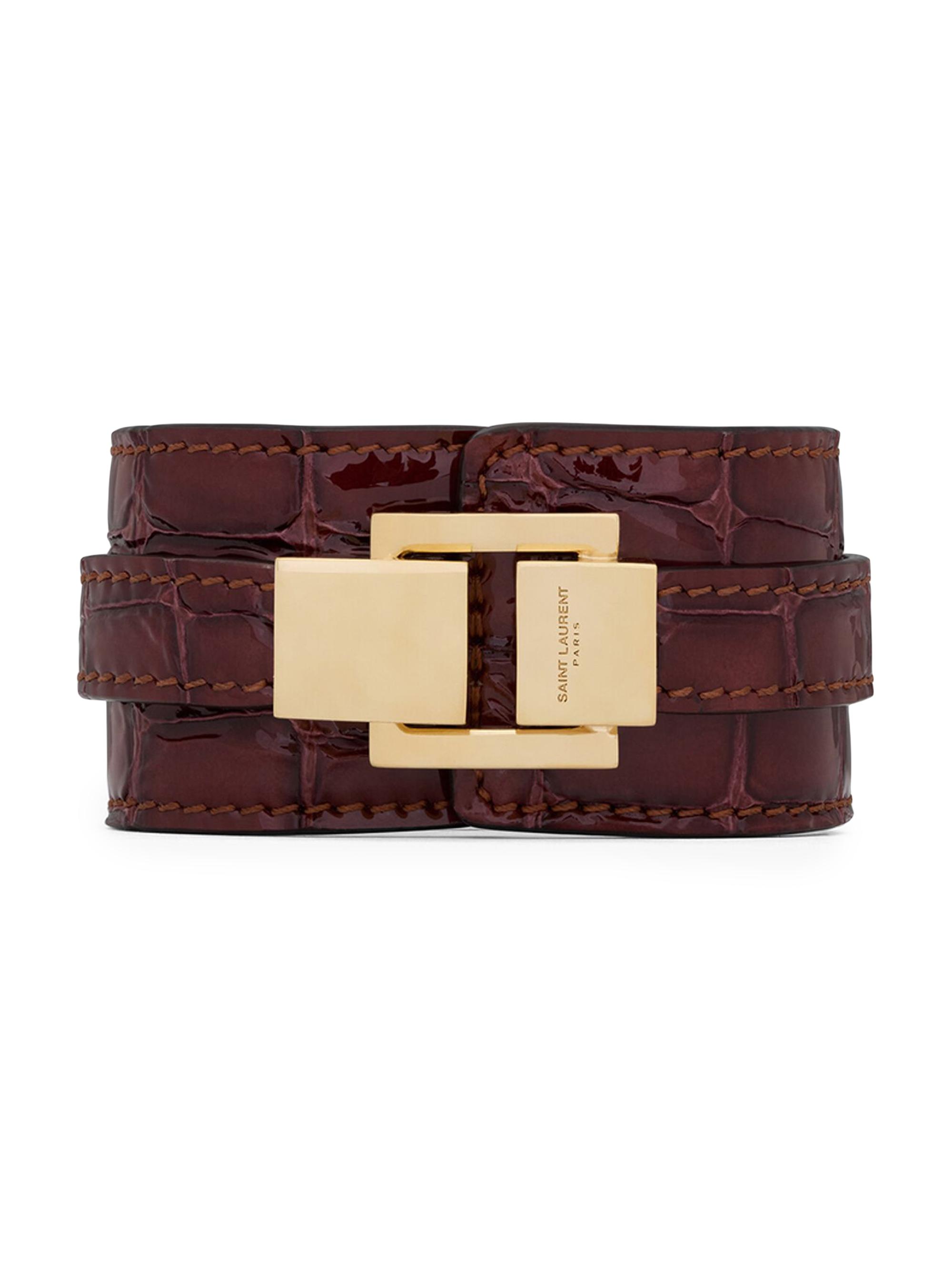 saint laurent paris leather ブレスレット エディ期 SAINT LAURENT - サンローラン パリ レザー ブレスレット エディ期の