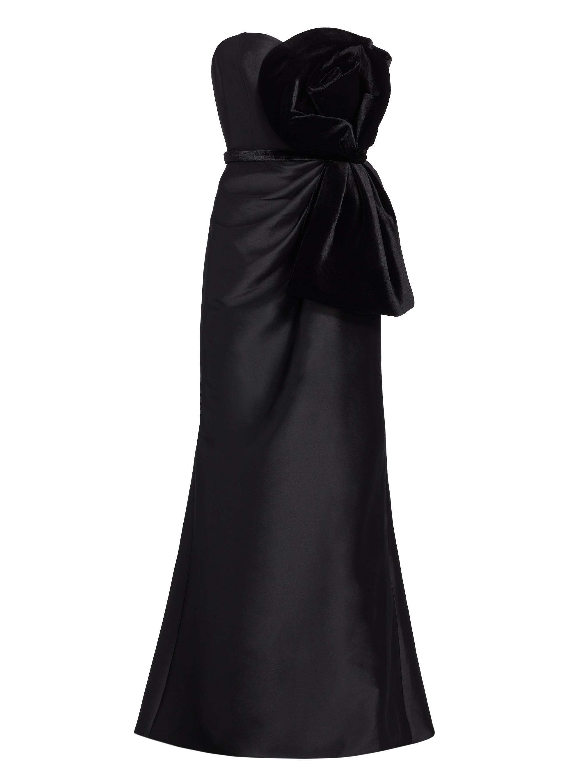 Badgley Mischka Women's Rosette Off-The-Shoulder Maxi Dress - Black