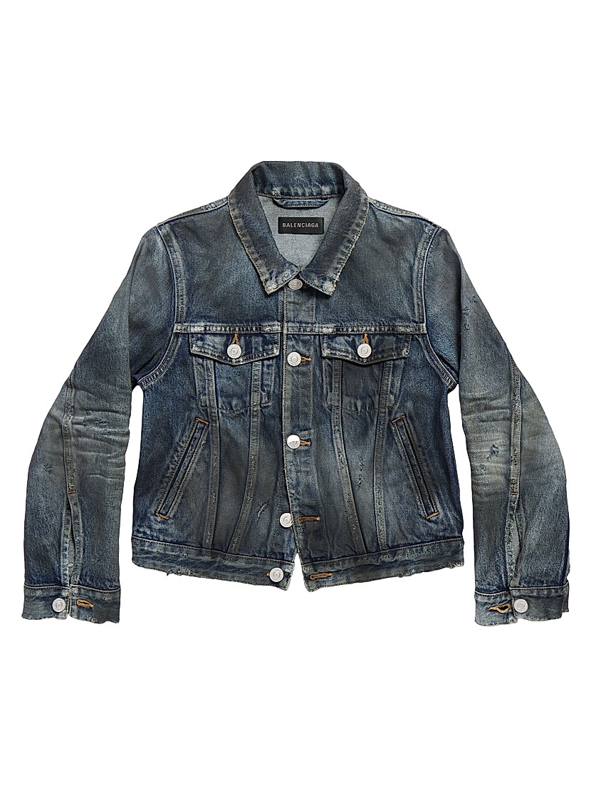 Shop Balenciaga Shrunk Denim Jacket | Saks Fifth Avenue Shop Balenciaga Shrunk Denim Jacket | Saks Fifth Avenue