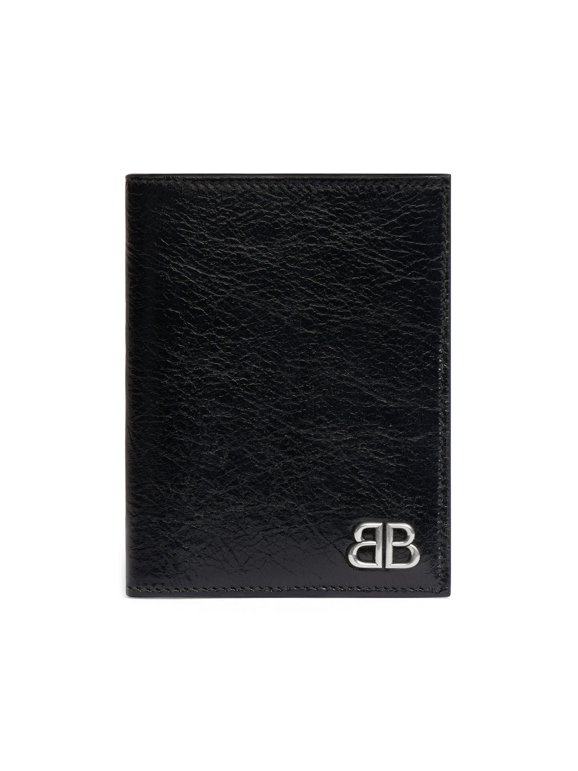 Balenciaga Men's Monaco Vertical Bifold Wallet - Black