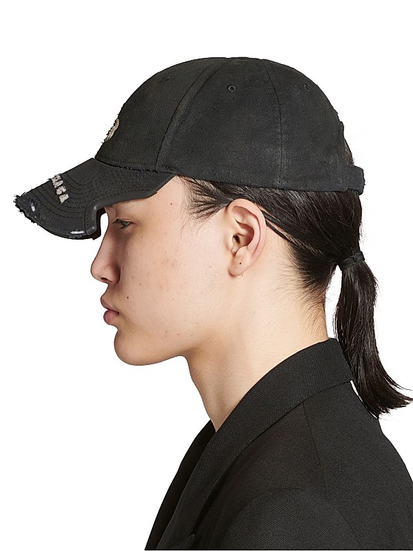 M BALENCIAGA HEAVY PIERCING CAP BLACK- M BALENCIAGA HEAVY PIERCING CAP BLACK-