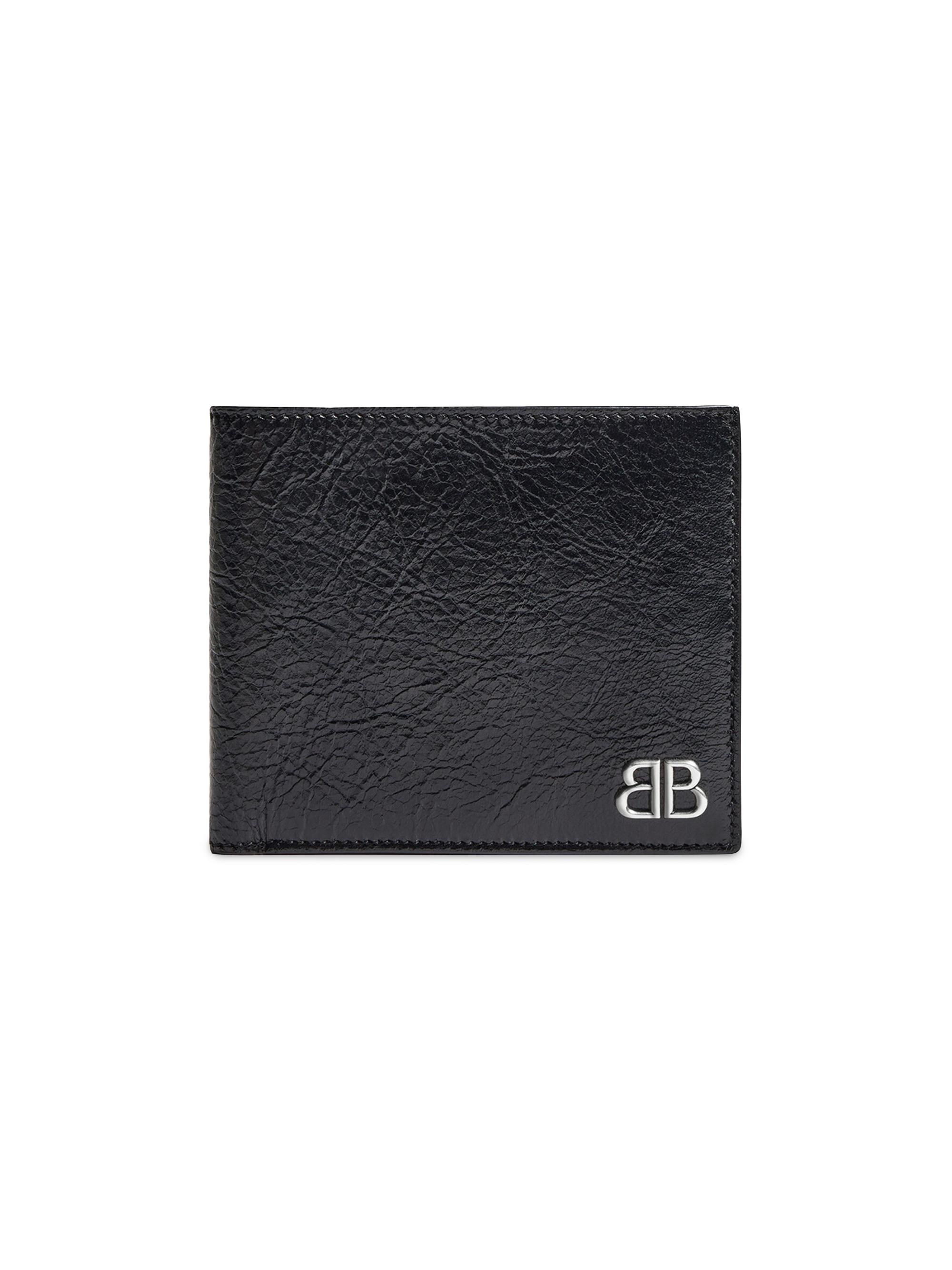 Balenciaga Men's Monaco Square Folded Wallet - Black