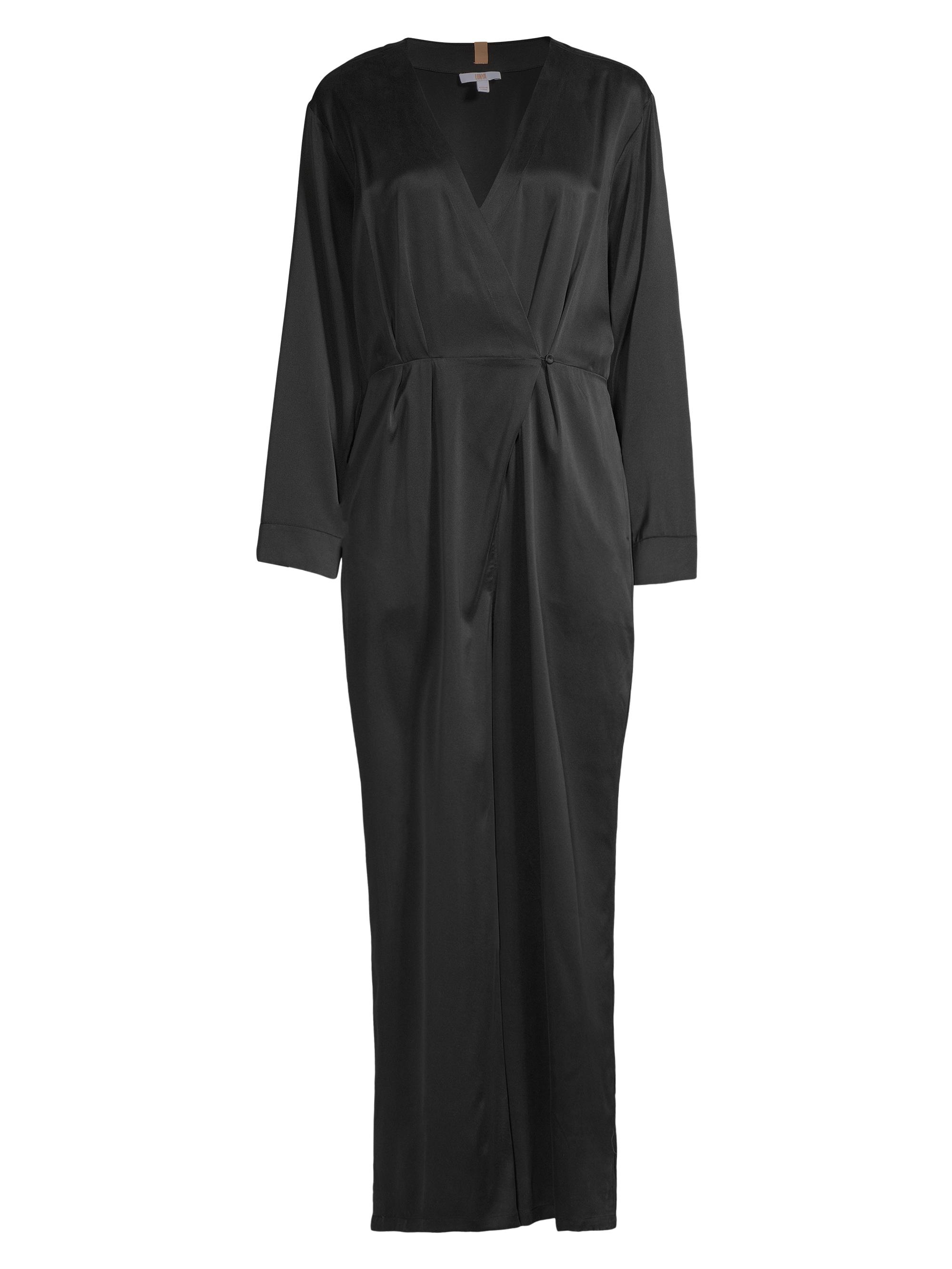 Lunya Women's Washable Silk Long-Sleeve Jumpsuit - Immersed Black