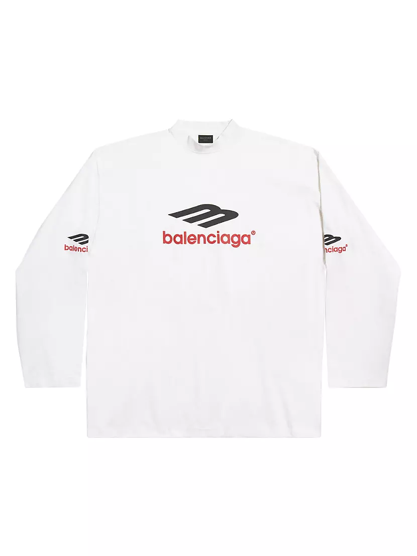 Shop Balenciaga 3B Sports Icon Long Sleeve T-Shirt Oversized