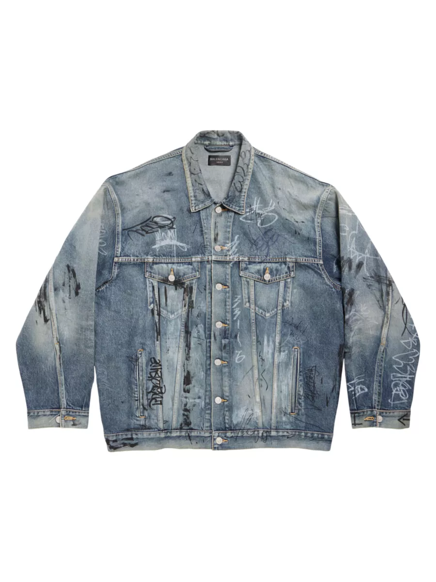 Shop Balenciaga Graffiti Oversized Jacket | Saks Fifth Avenue Shop Balenciaga Graffiti Oversized Jacket | Saks Fifth Avenue