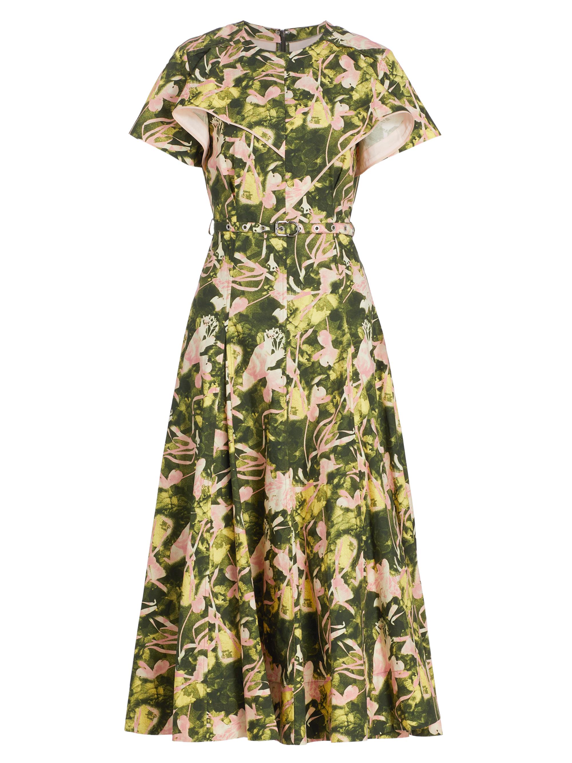 3.1 Phillip Lim Women's Floating Iris Poplin A-Line Dress - Olive Floating Iris