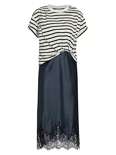 Striped T-Shirt Slip Combo Dress