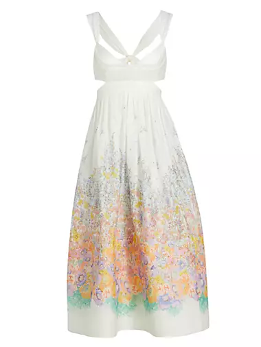 Floral Silk & Linen Bralette-Style Dress
