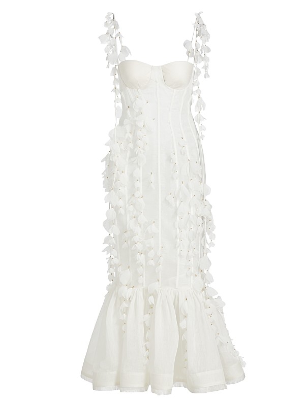 white zimmermann dress Zimmermann, Wonderland embellished ruffled cotton-blend maxi d Wedding Save 18% 100% polyester Dry clean Imported SIZE Zimmermann Strap Structured Dress -