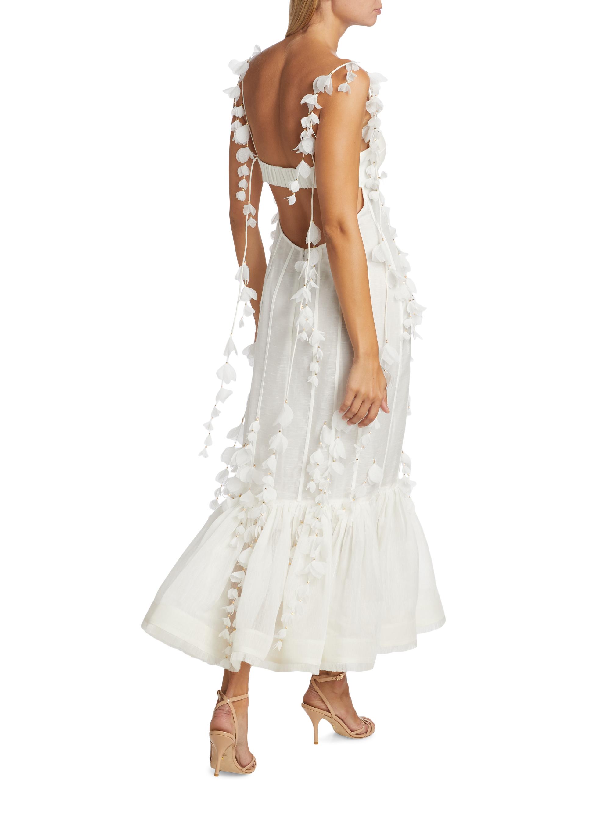 white christmas dresses Zimmermann Espionage Floral Corset Silk Dress (For Hire) – EKOLUV main image 1