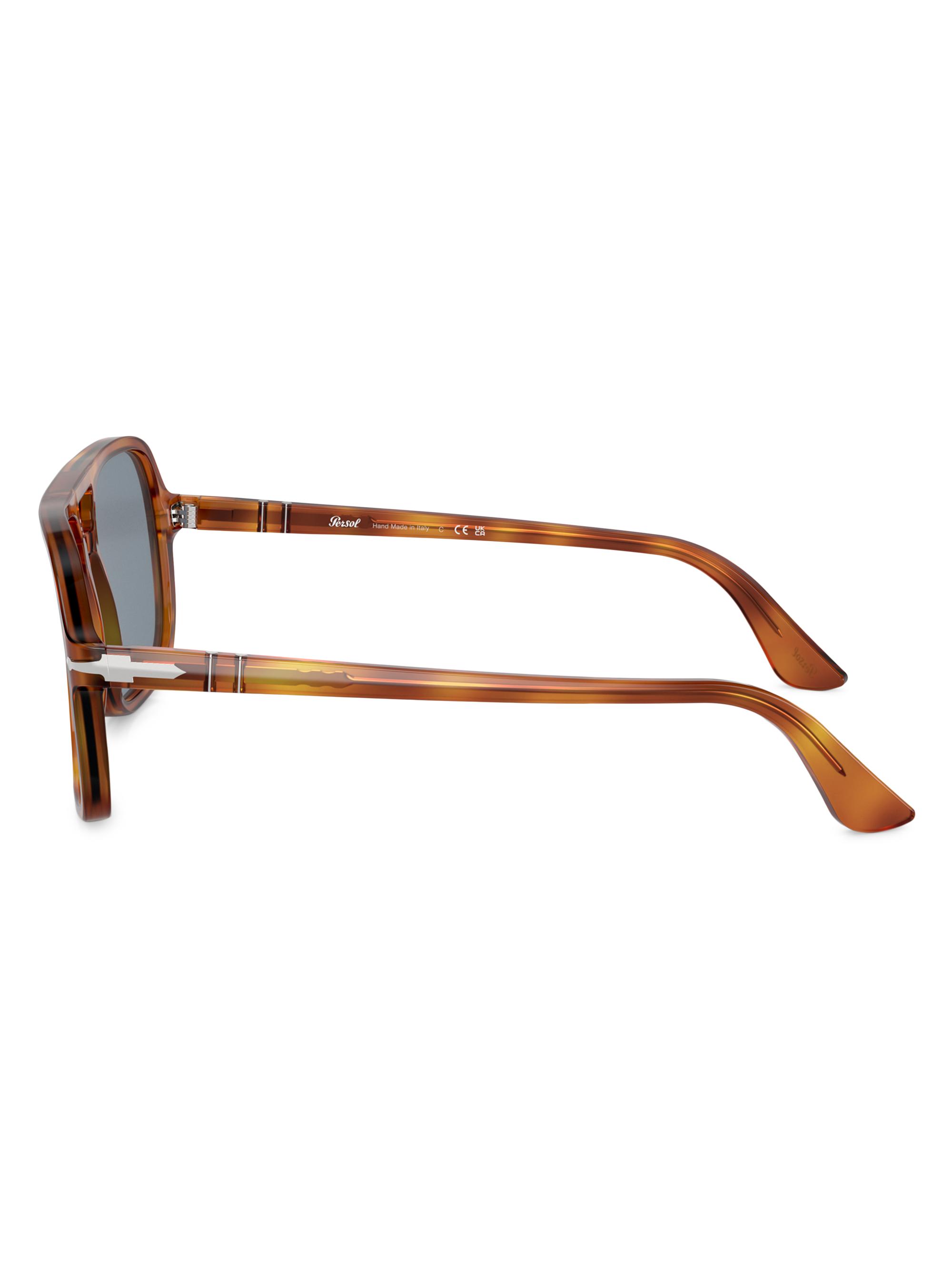 Persol Men's 58MM Aviator Sunglasses - Light Blue | Thumbnail 3