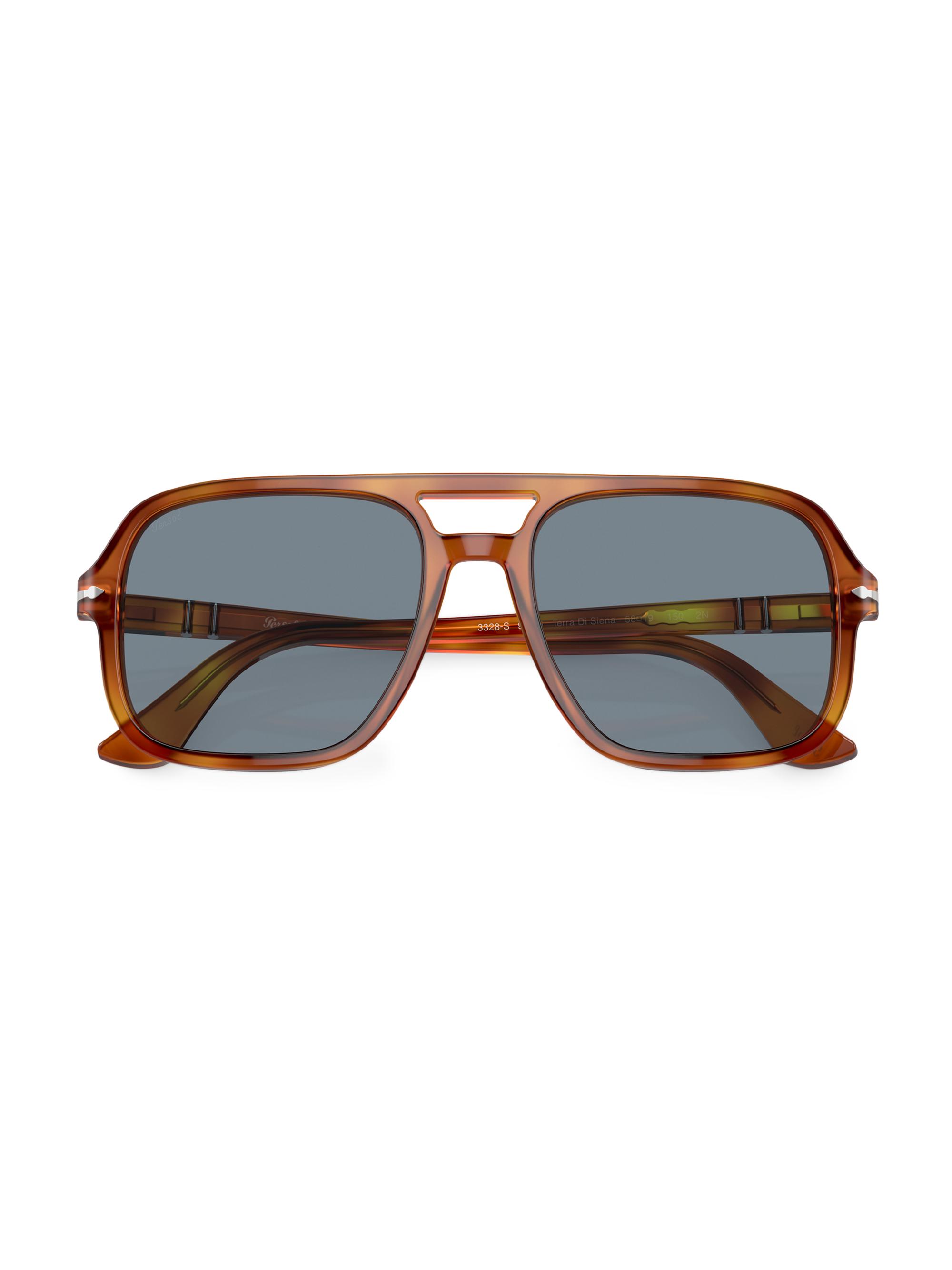 Persol Men's 58MM Aviator Sunglasses - Light Blue | Thumbnail 5