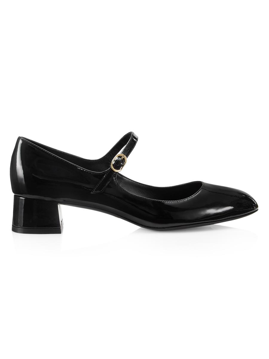 Stuart Weitzman Vivienne 35MM Leather Mary Jane Pumps | Saks