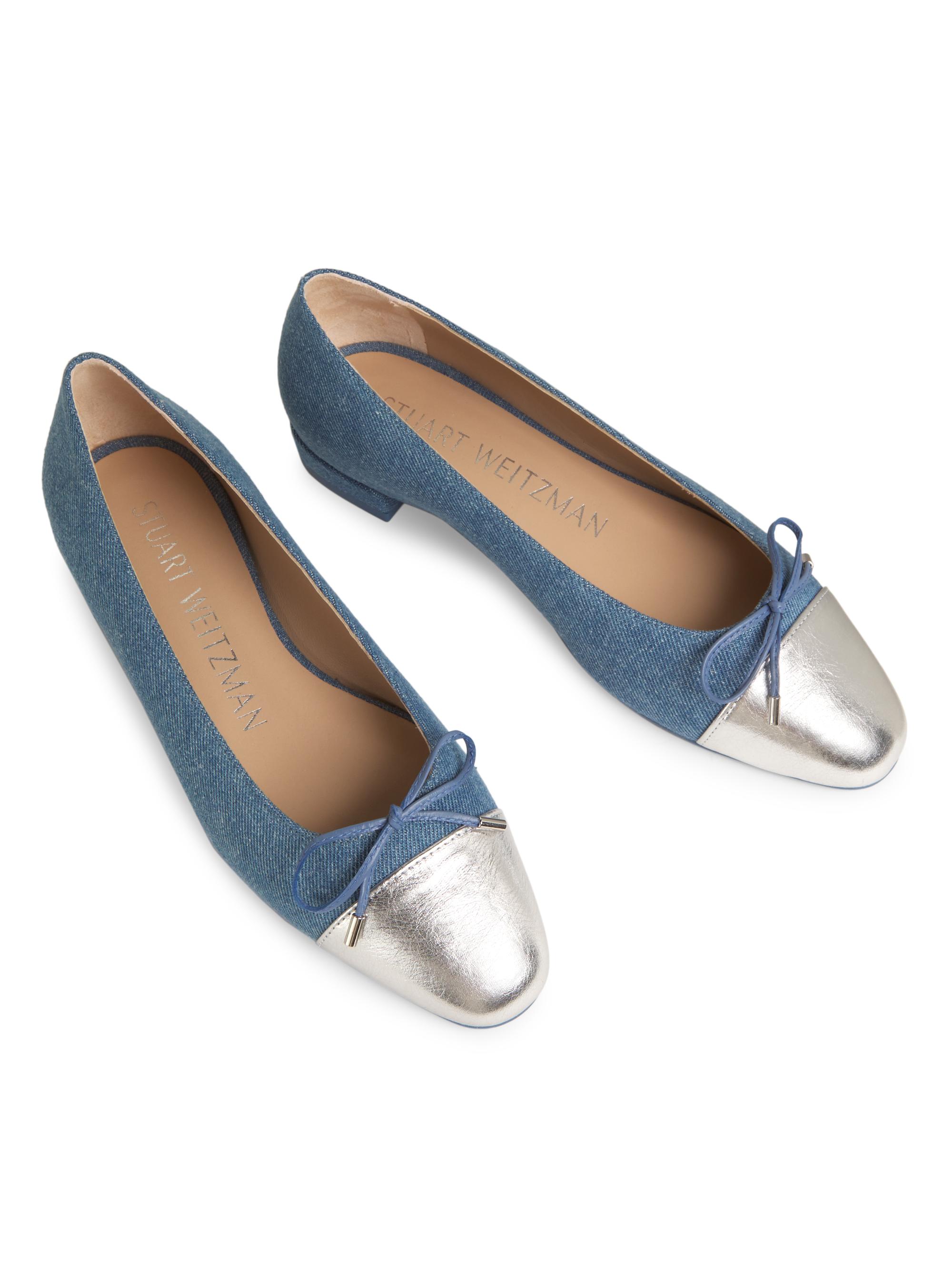Escarpin Stuart Weitzman Bleu Clair - Taille 6 US - Neuf Dans Son Emballage - Talon Haut - Cuir Et Daim