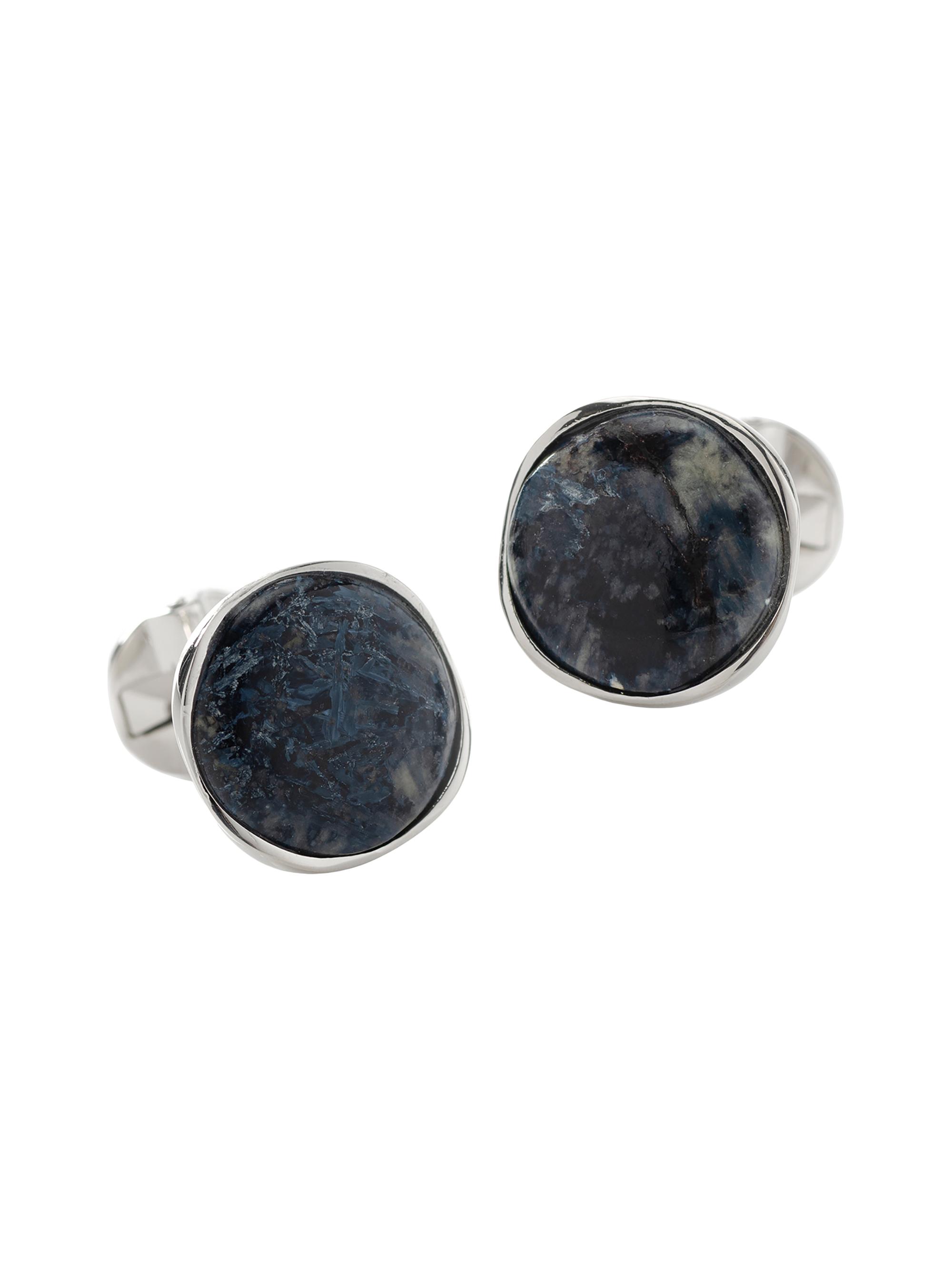 Cufflinks, Inc. Men's Ox And Bull Trading Co. Sterling Silver & Pietersite Cufflinks - Navy
