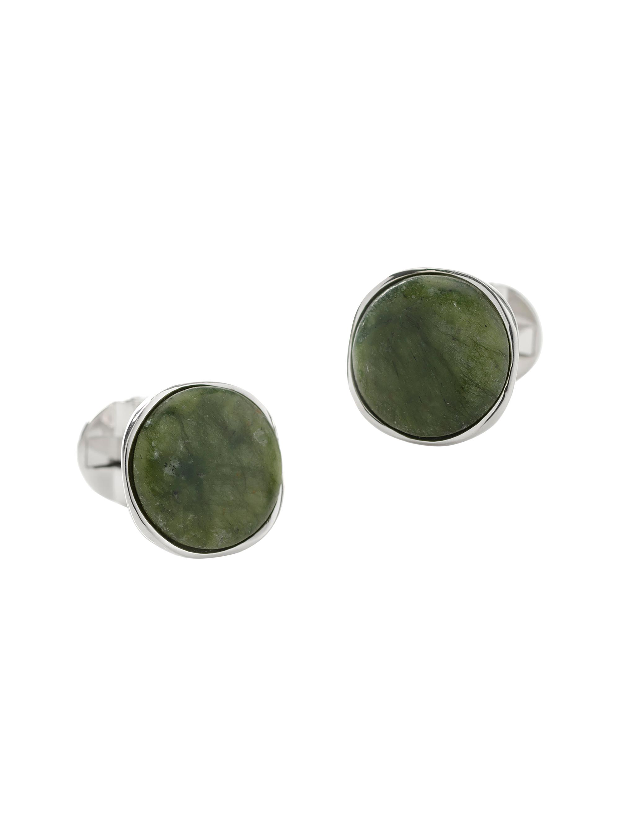 Cufflinks, Inc. Men's Ox And Bull Trading Co. Seraphinite & Sterling Silver Cufflinks - Green