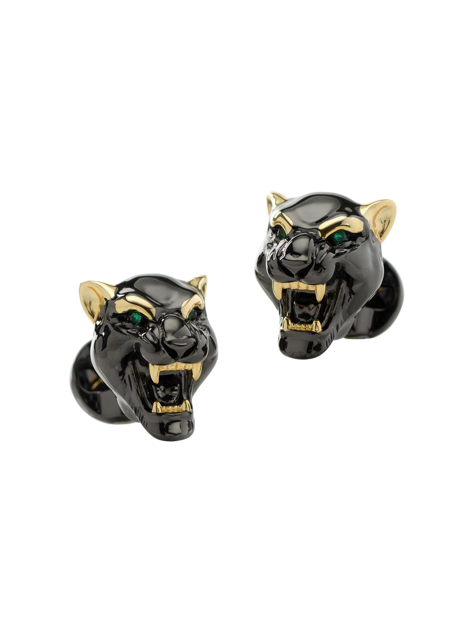 Cufflinks, Inc. Men's Ox And Bull Trading Co. Black Panther Sterling Silver Embellished Cufflinks - Black