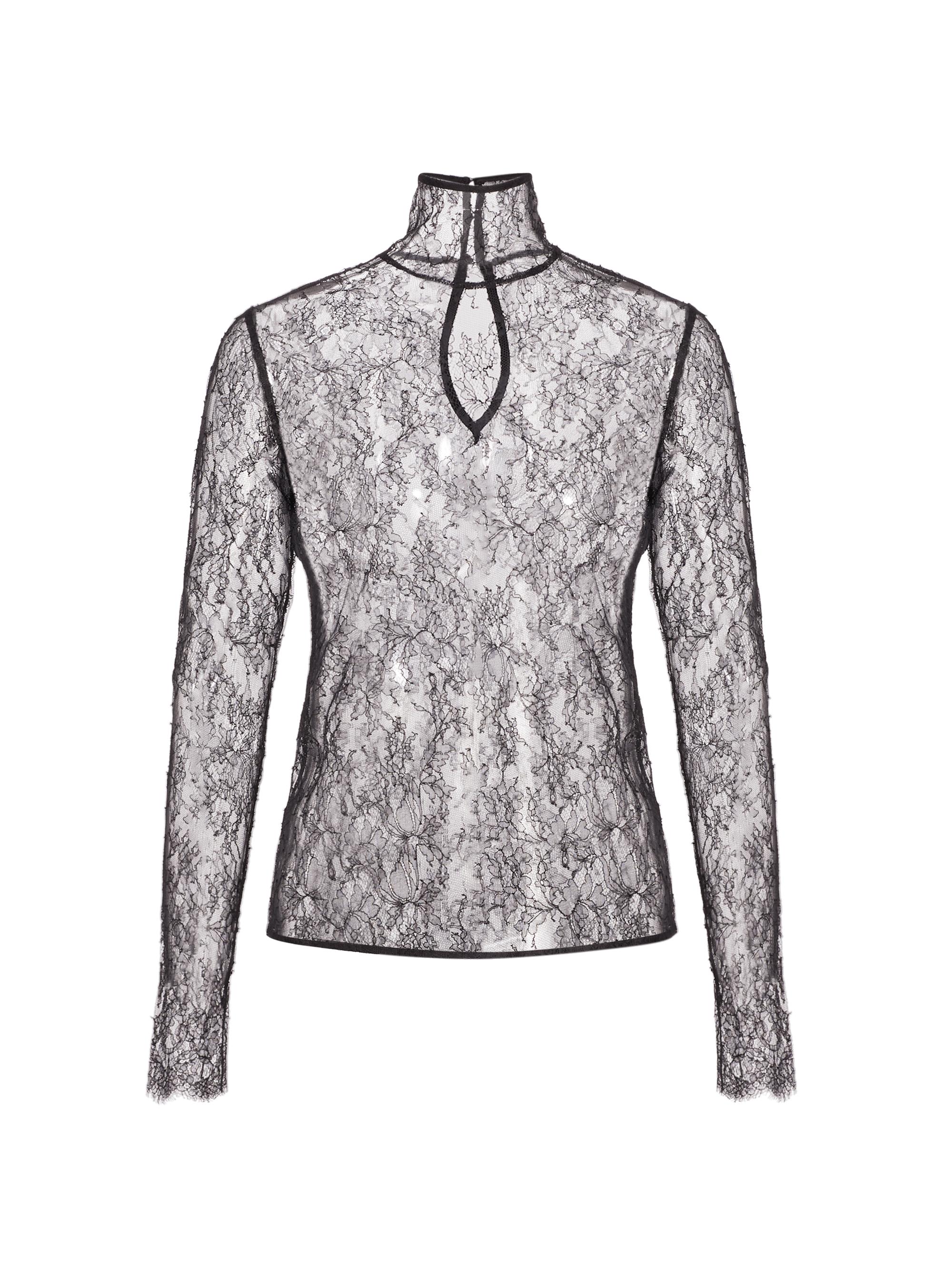 Kiki de Montparnasse Women's All Over Lace Turtleneck - Black