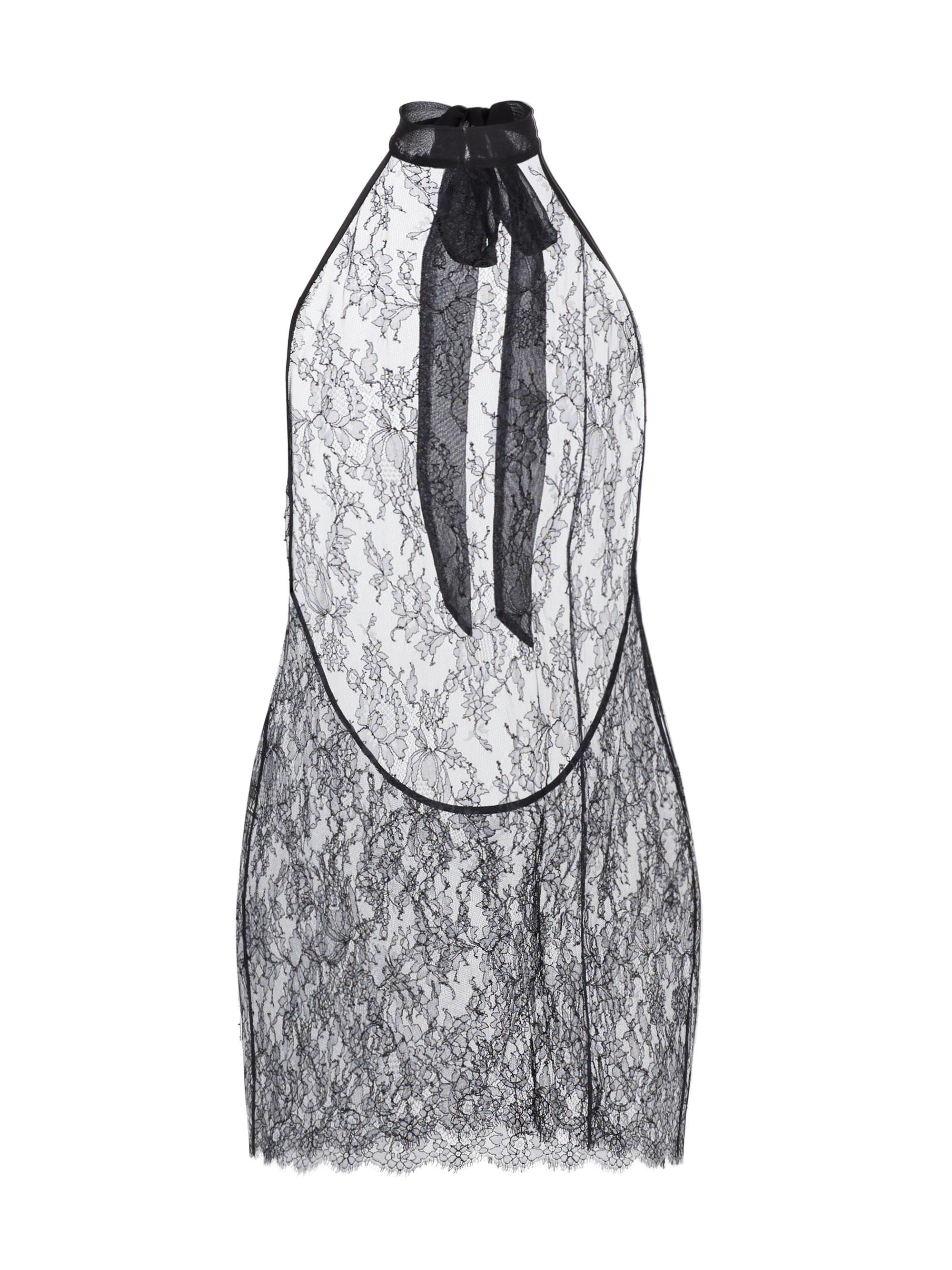 Kiki de Montparnasse Women's All Over Lace Halterneck Nightie - Black