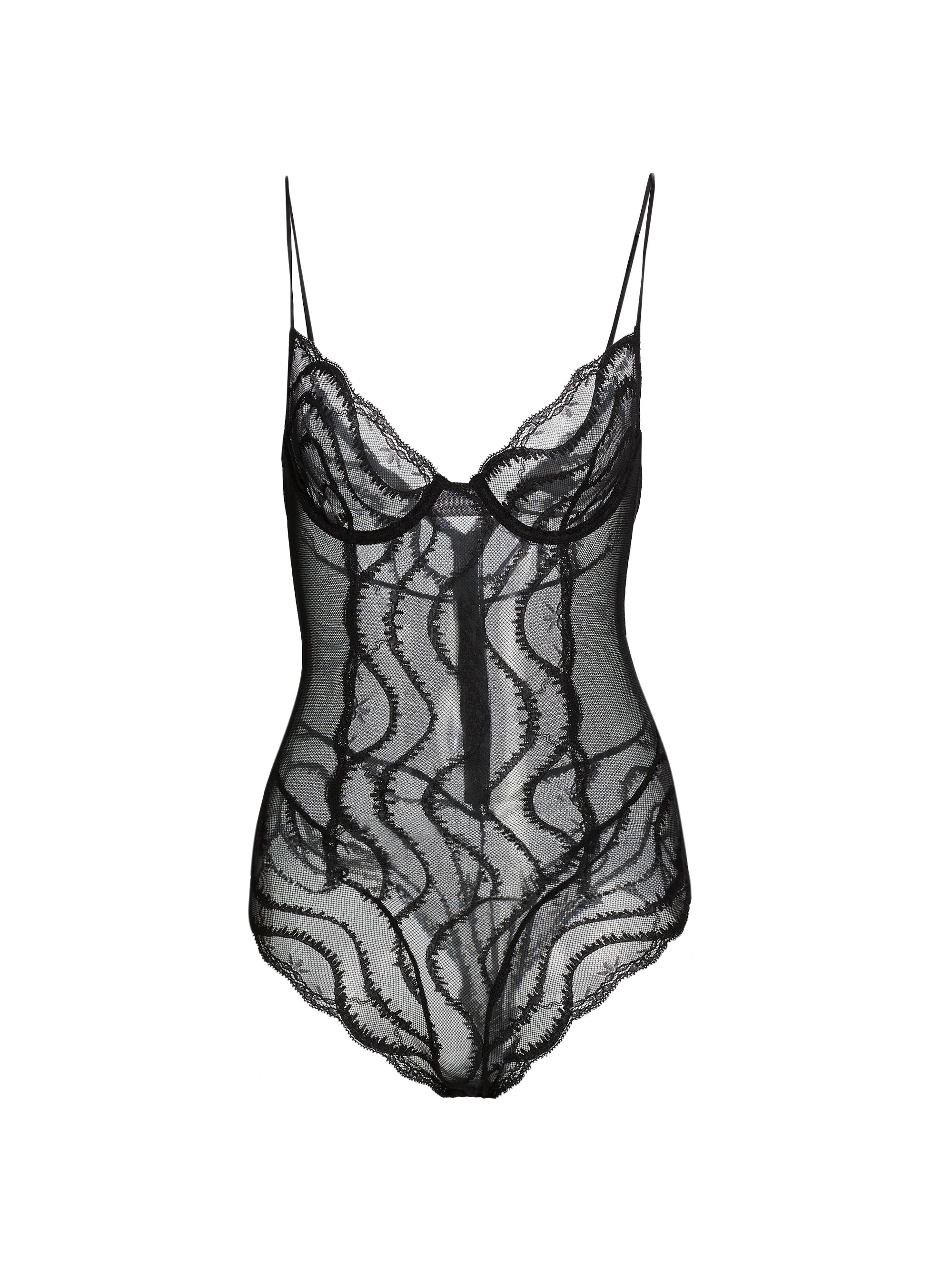 Kiki de Montparnasse Merci Dotted Tulle Bodysuit | Saks Fifth Avenue