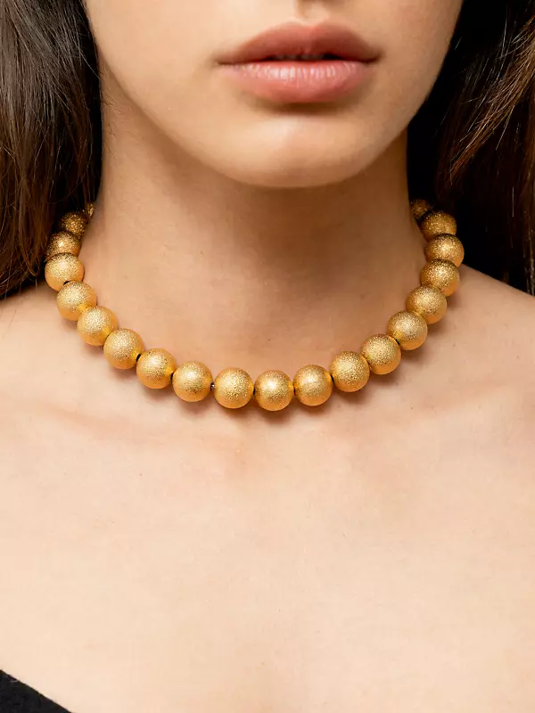Bubble 22K-Gold-Plated Beaded Necklace